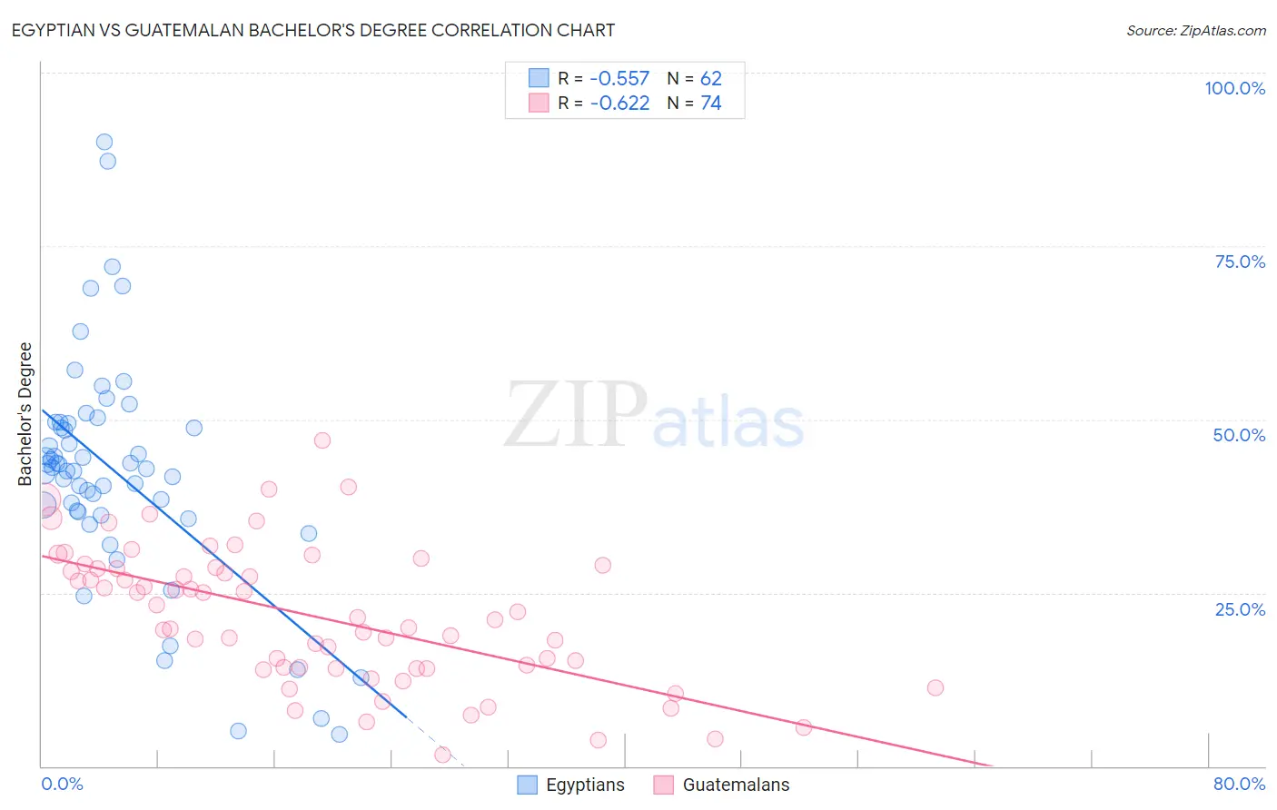 Egyptian vs Guatemalan Bachelor's Degree