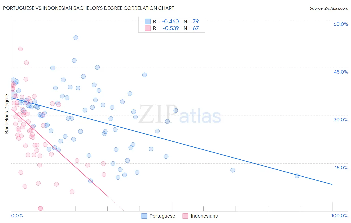 Portuguese vs Indonesian Bachelor's Degree