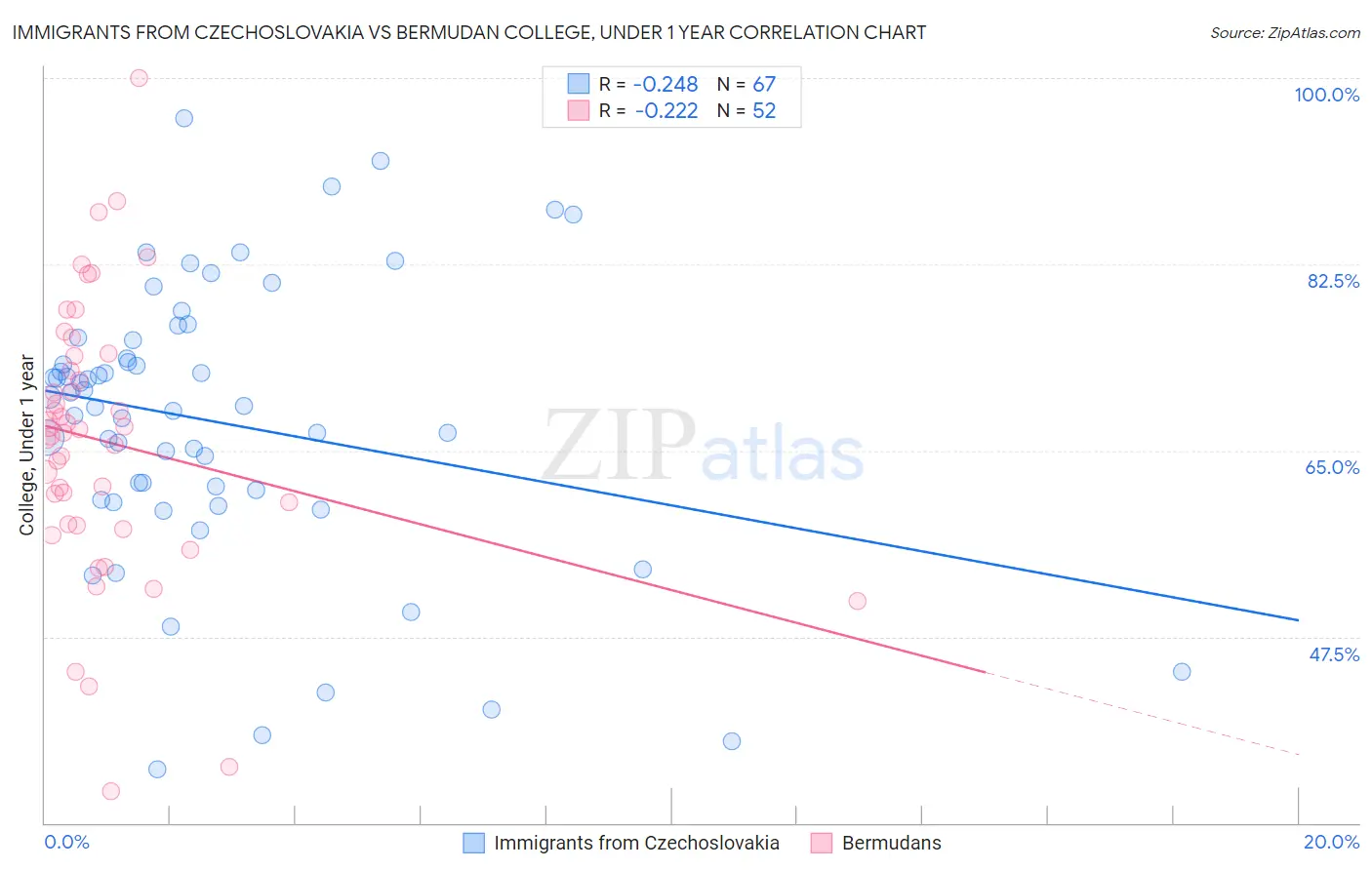 Immigrants from Czechoslovakia vs Bermudan College, Under 1 year