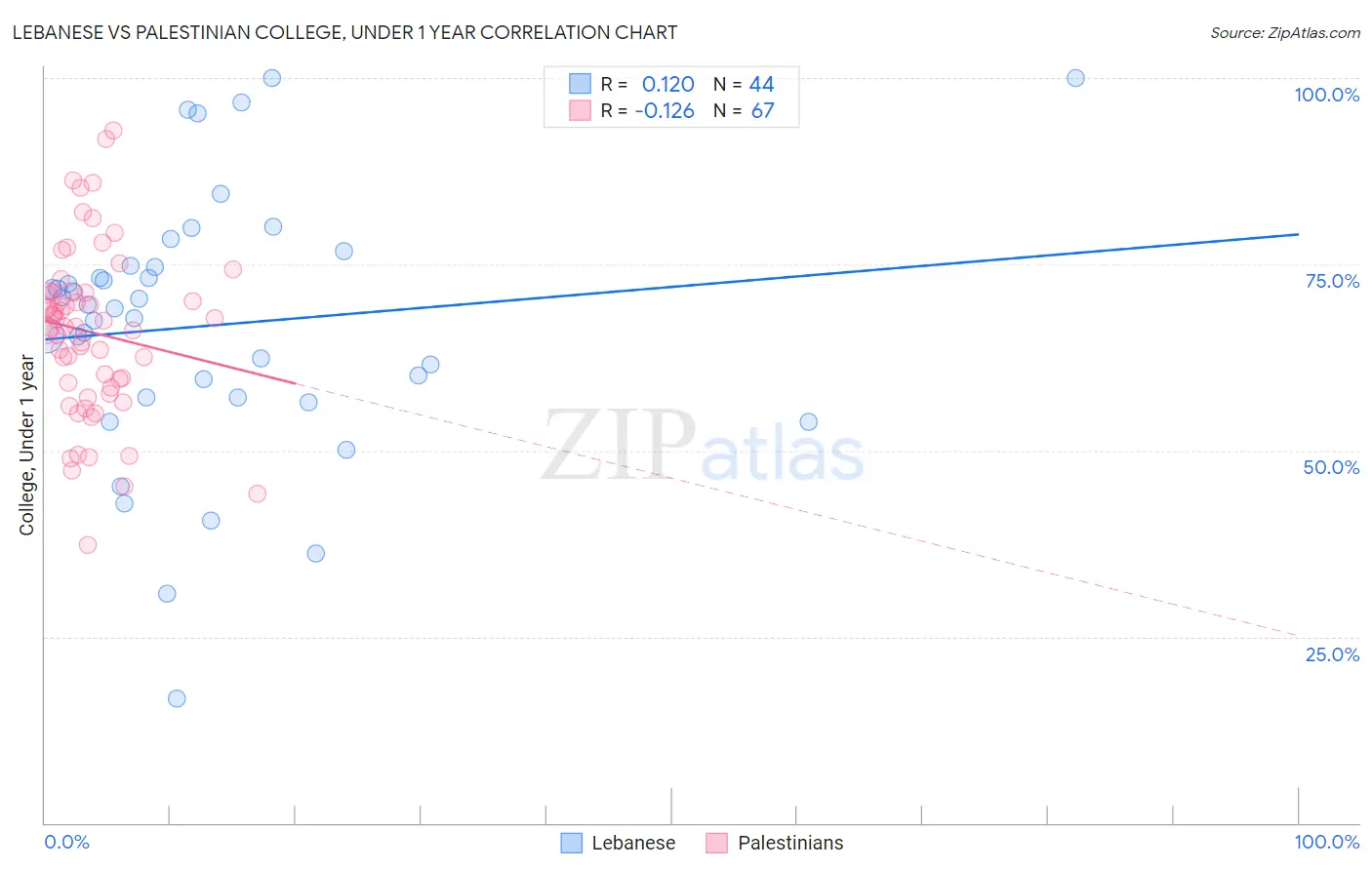 Lebanese vs Palestinian College, Under 1 year