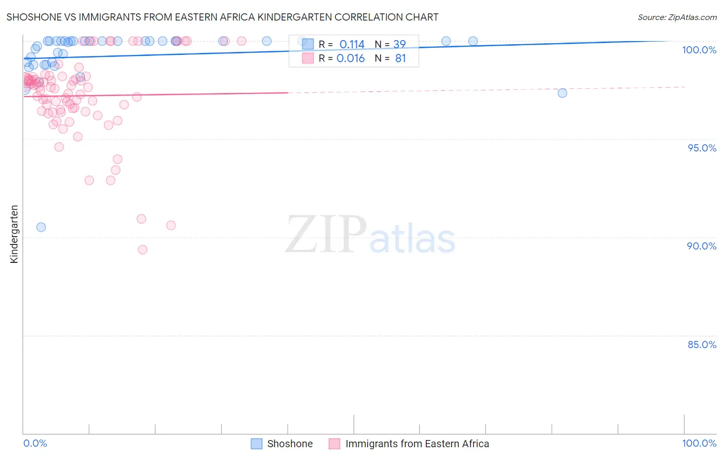 Shoshone vs Immigrants from Eastern Africa Kindergarten