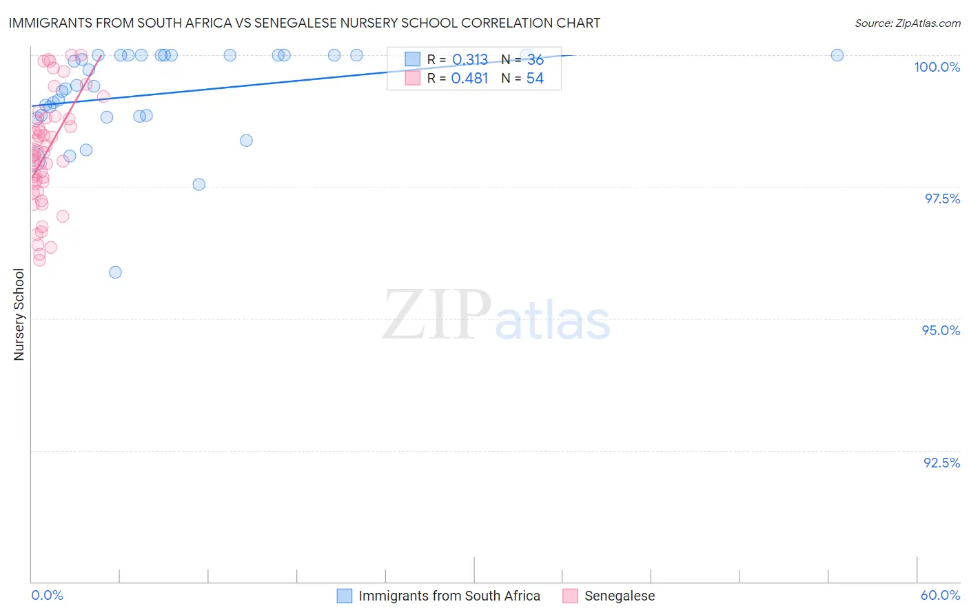 Immigrants from South Africa vs Senegalese Nursery School