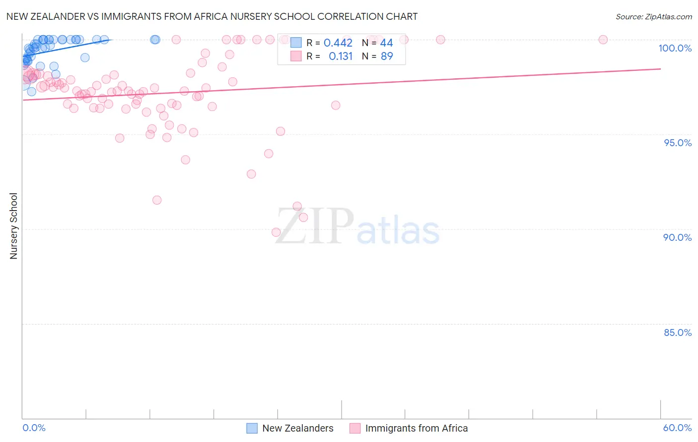 New Zealander vs Immigrants from Africa Nursery School