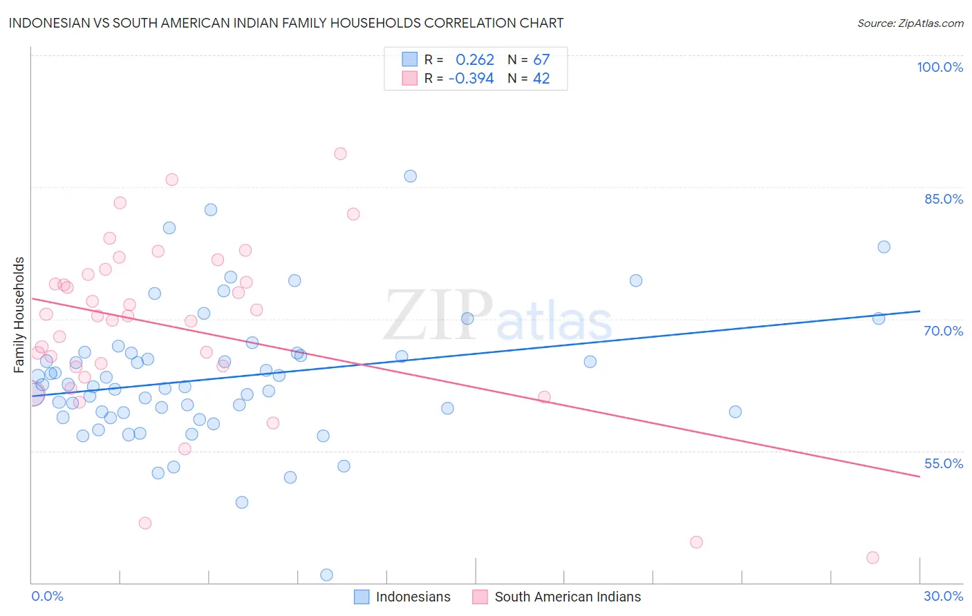 Indonesian vs South American Indian Family Households