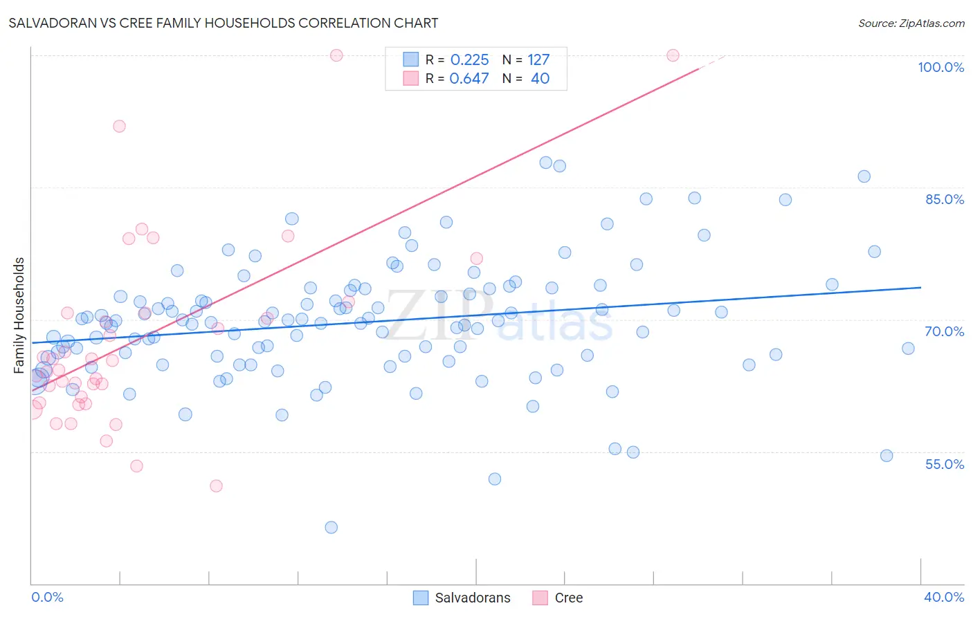 Salvadoran vs Cree Family Households