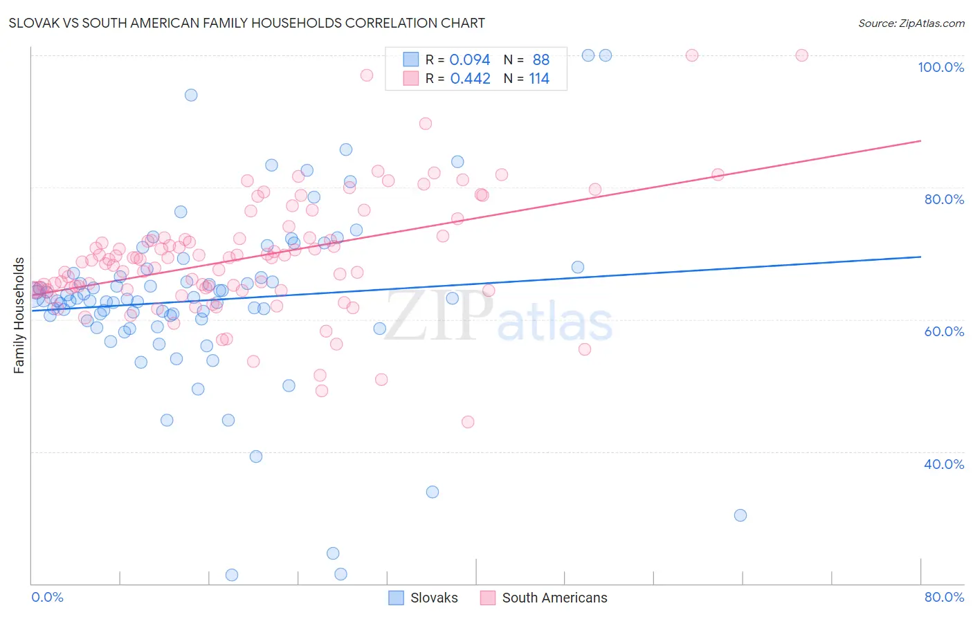 Slovak vs South American Family Households