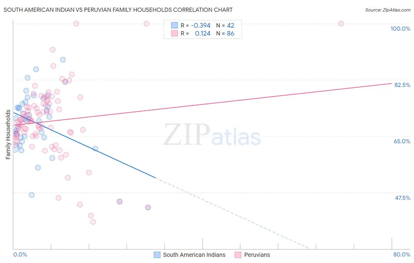 South American Indian vs Peruvian Family Households