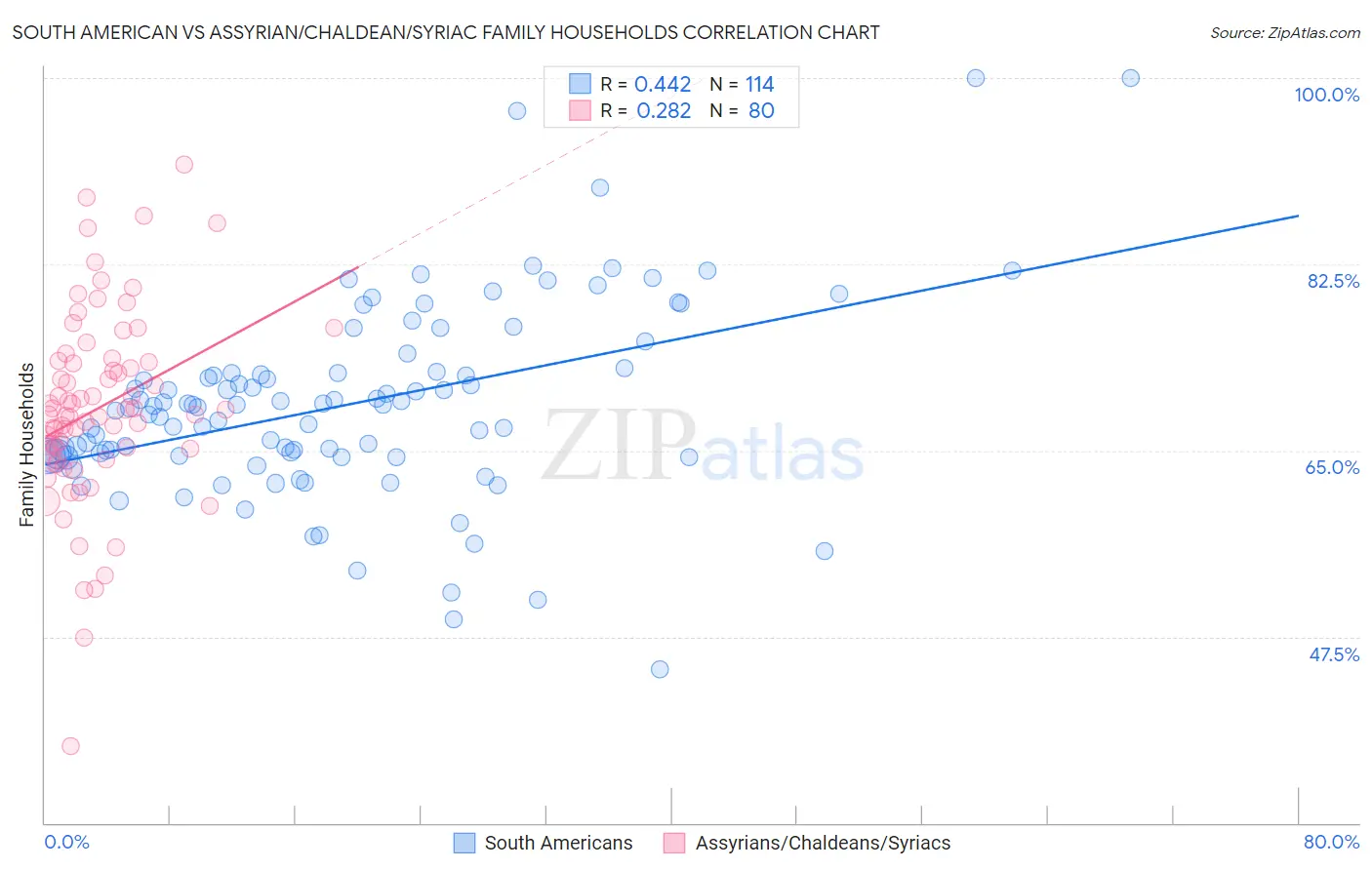 South American vs Assyrian/Chaldean/Syriac Family Households