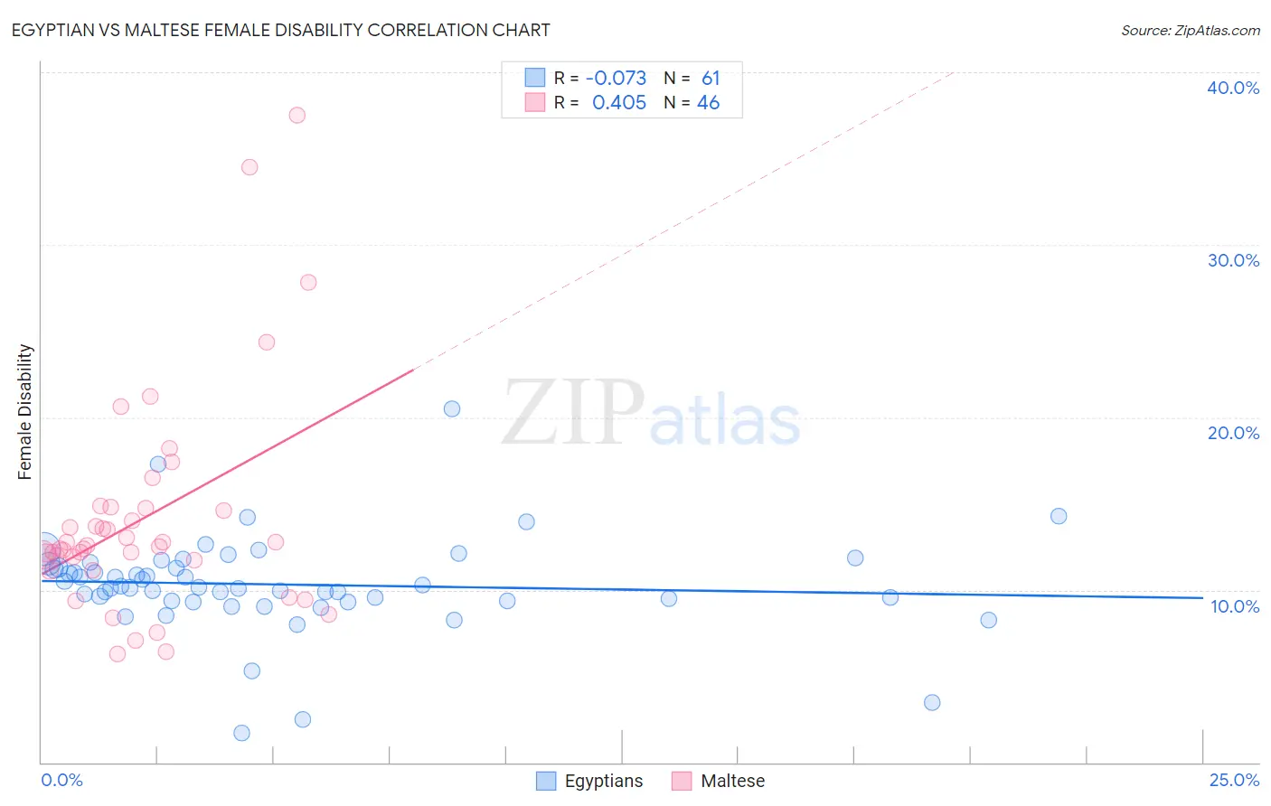 Egyptian vs Maltese Female Disability