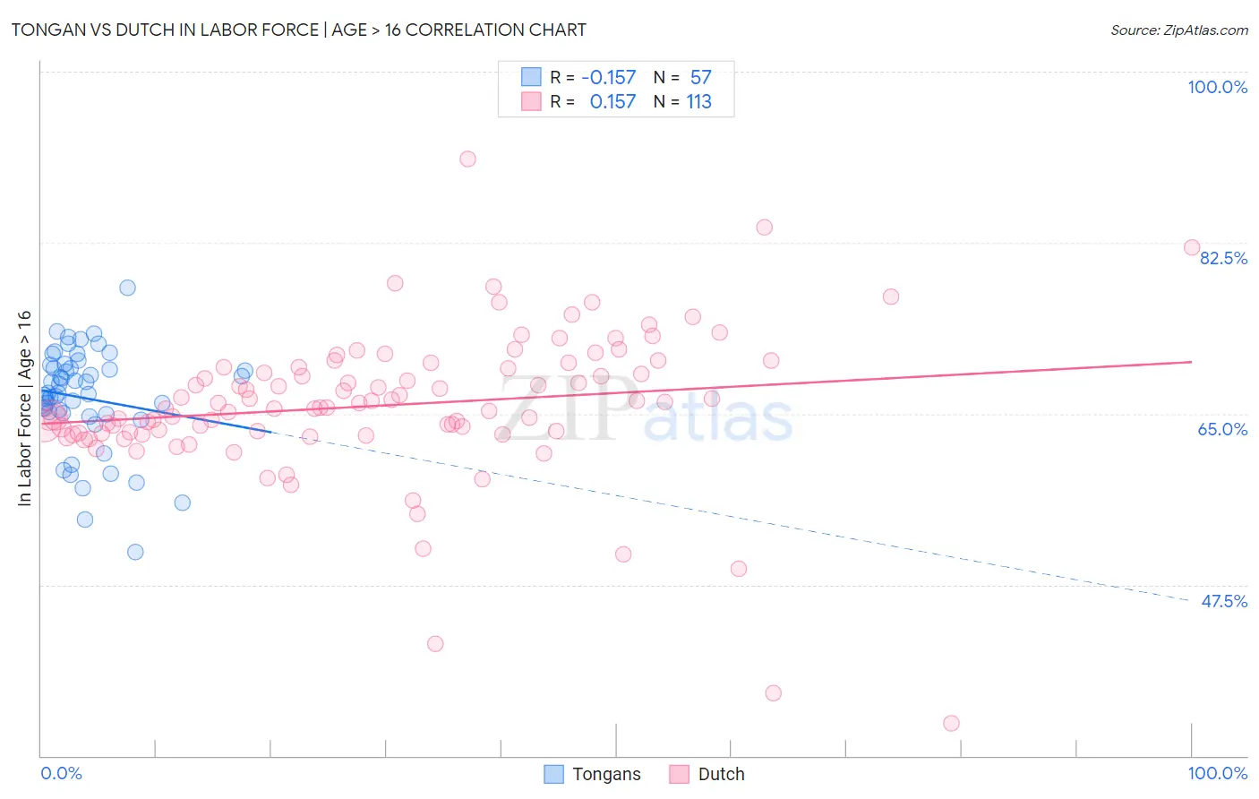 Tongan vs Dutch In Labor Force | Age > 16