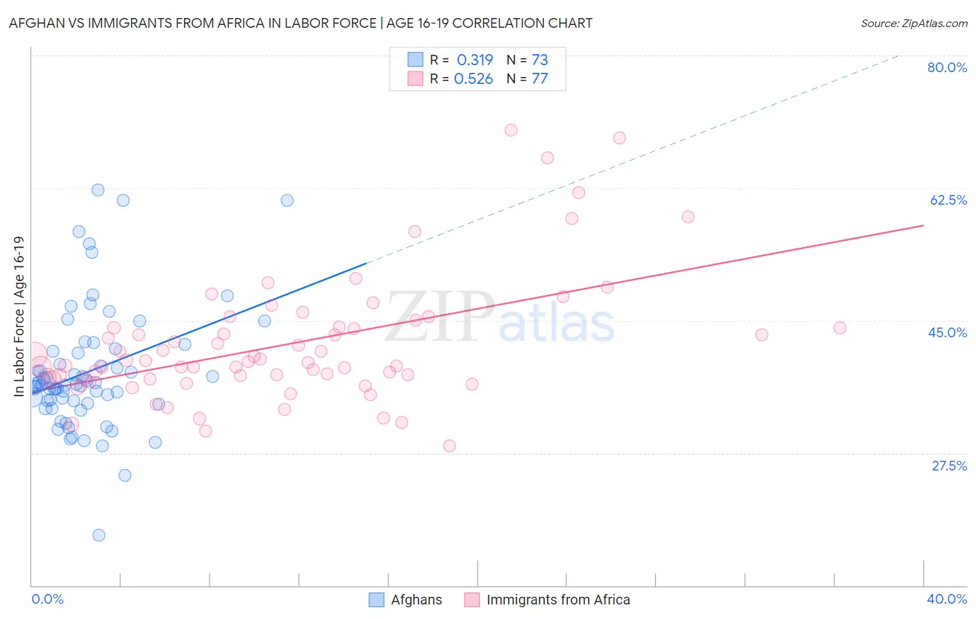 Afghan vs Immigrants from Africa In Labor Force | Age 16-19