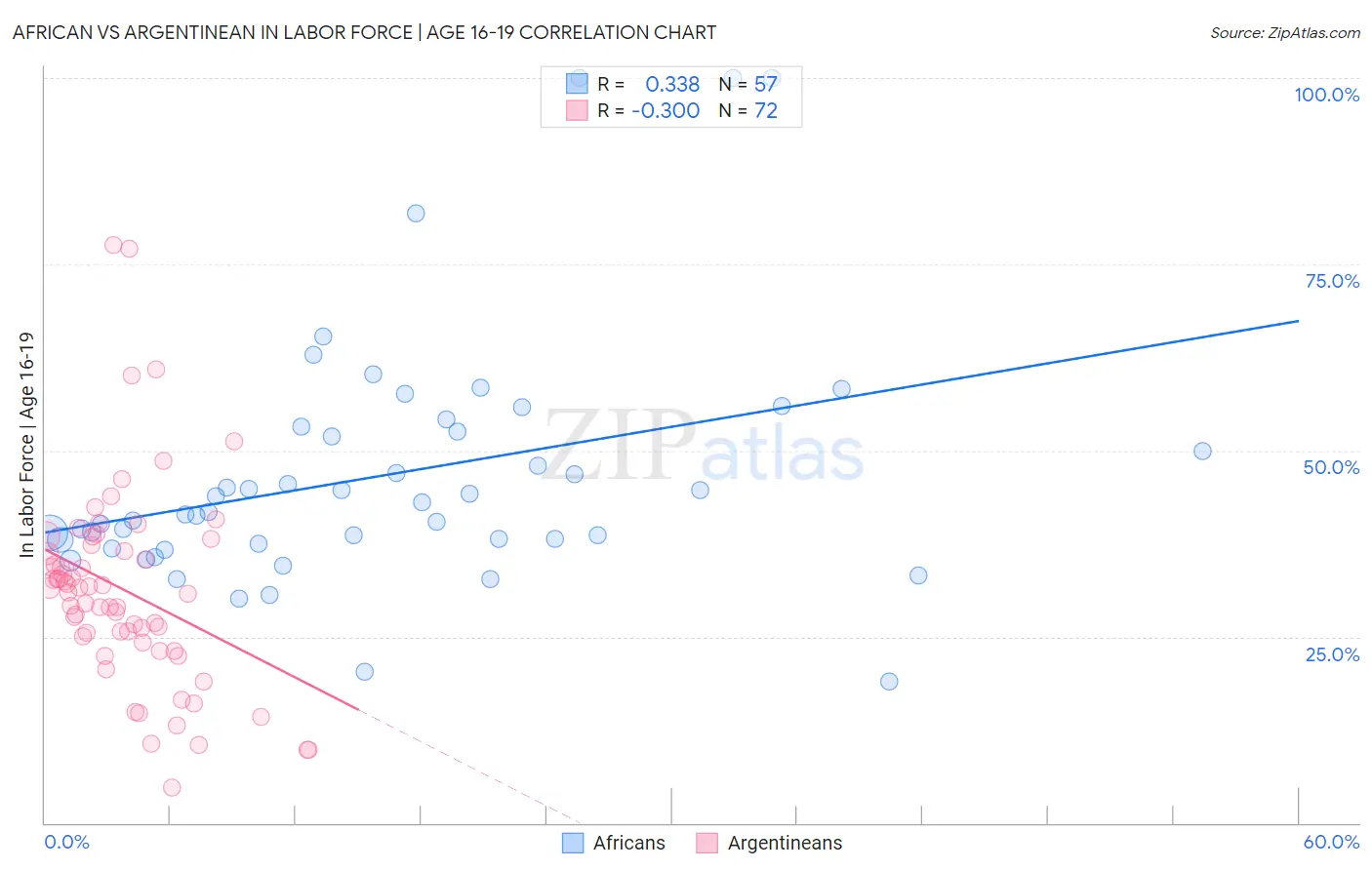 African vs Argentinean In Labor Force | Age 16-19