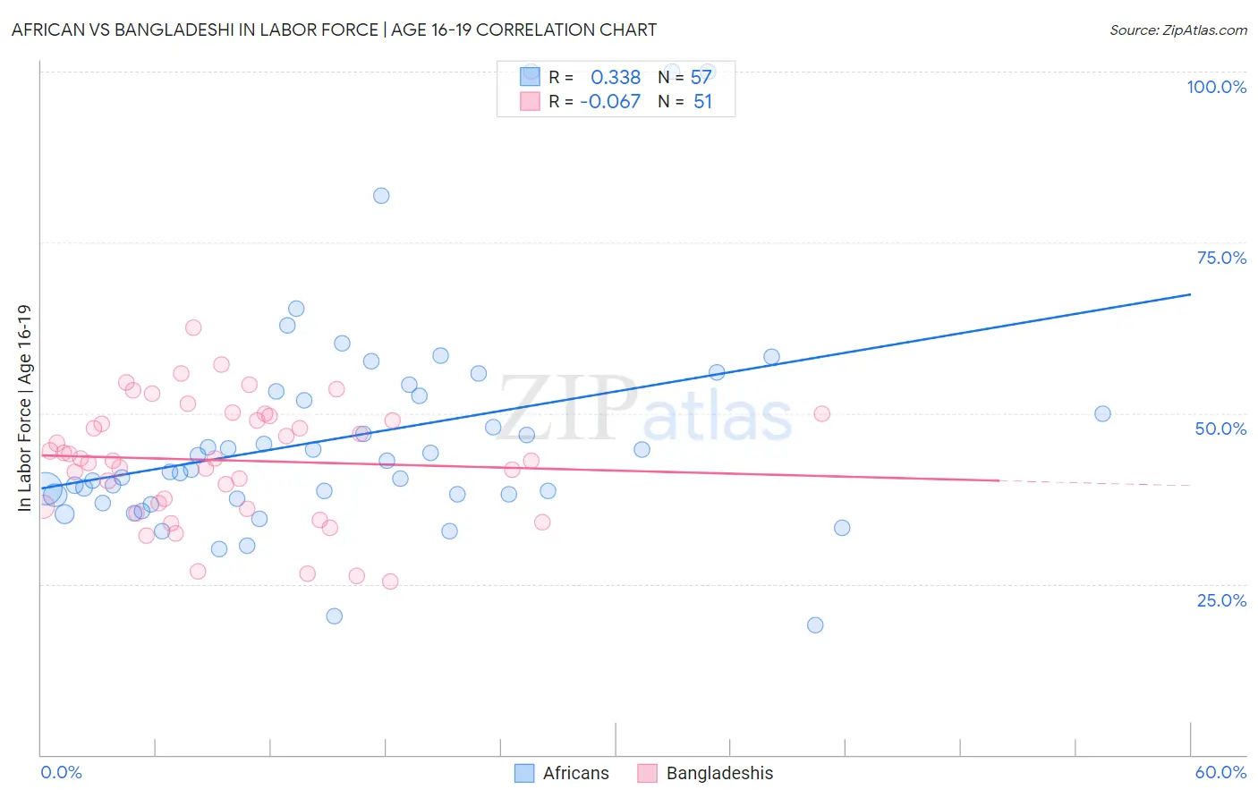 African vs Bangladeshi In Labor Force | Age 16-19