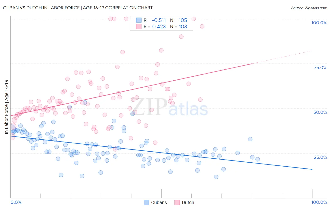 Cuban vs Dutch In Labor Force | Age 16-19