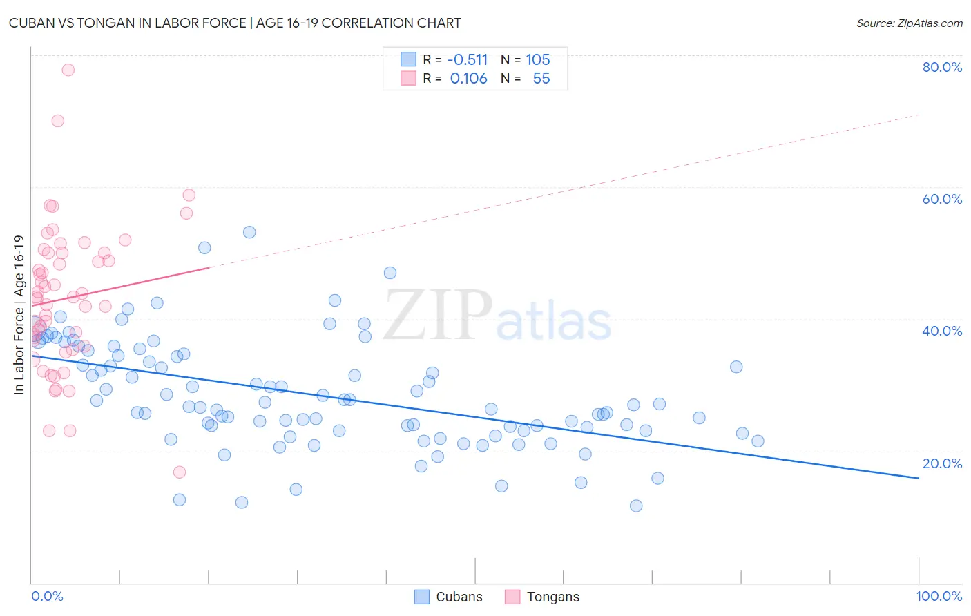 Cuban vs Tongan In Labor Force | Age 16-19