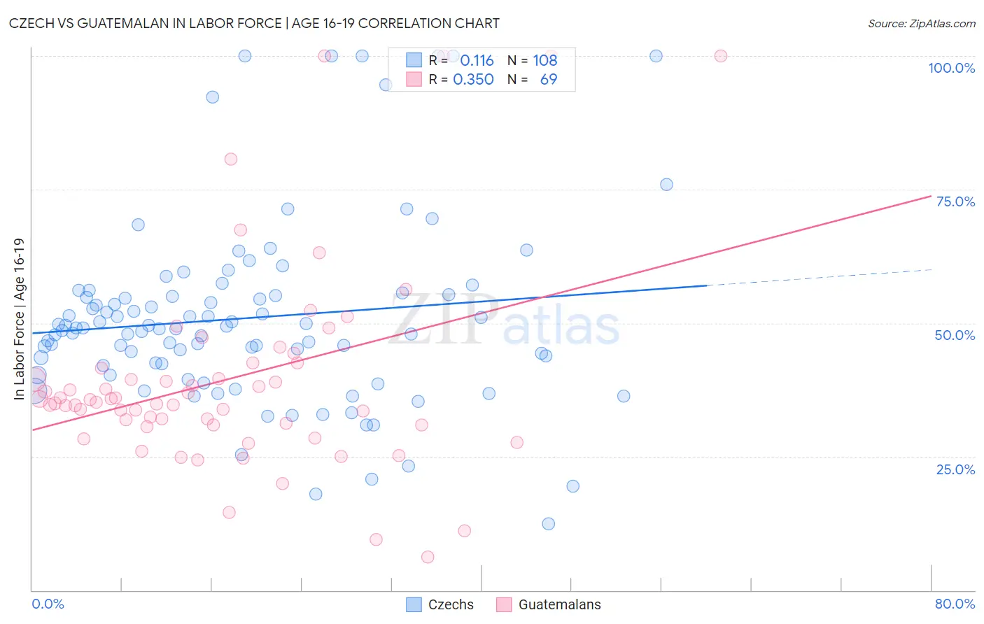 Czech vs Guatemalan In Labor Force | Age 16-19