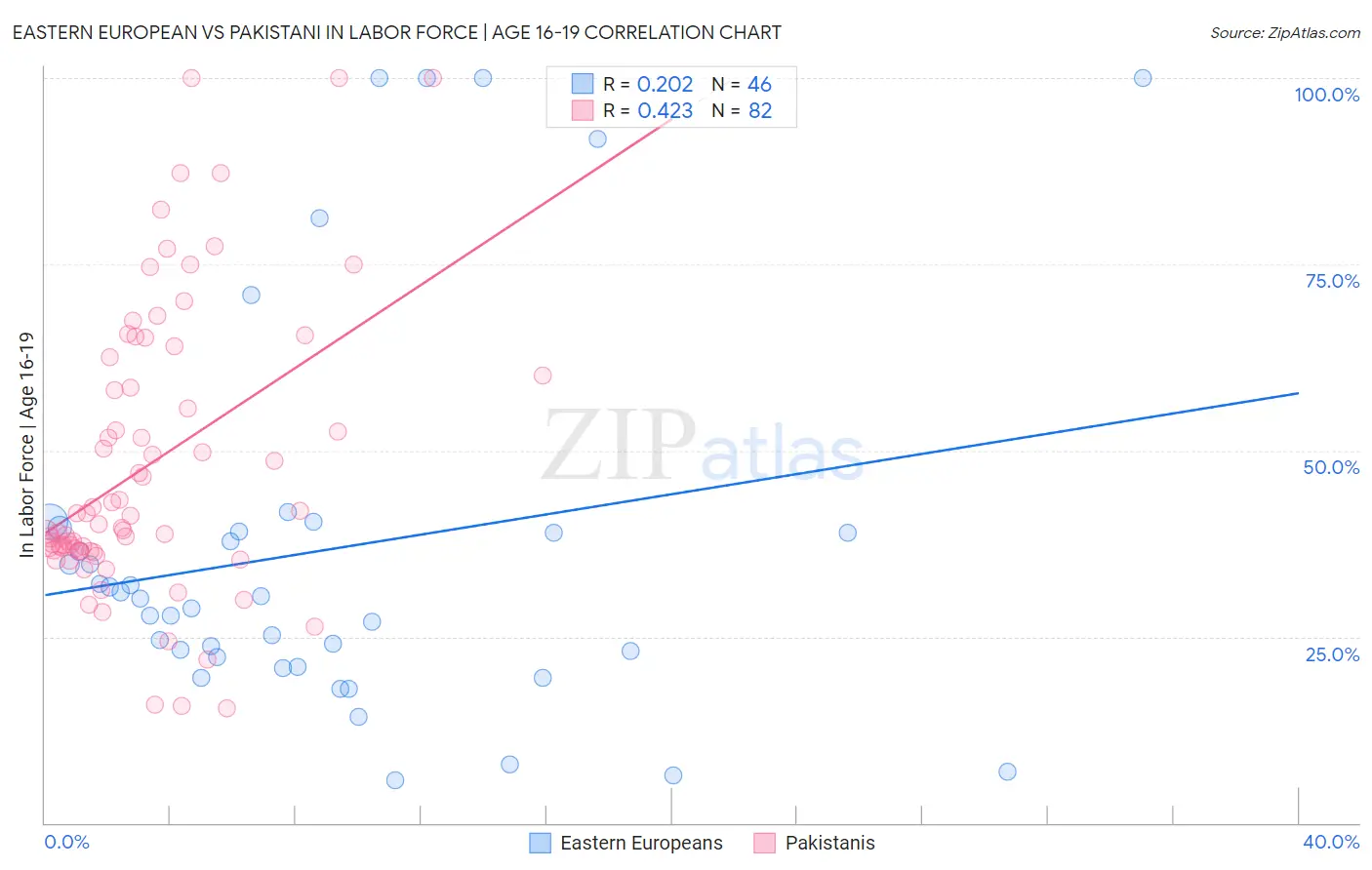 Eastern European vs Pakistani In Labor Force | Age 16-19