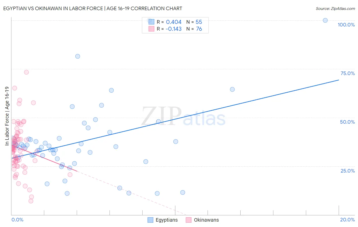 Egyptian vs Okinawan In Labor Force | Age 16-19