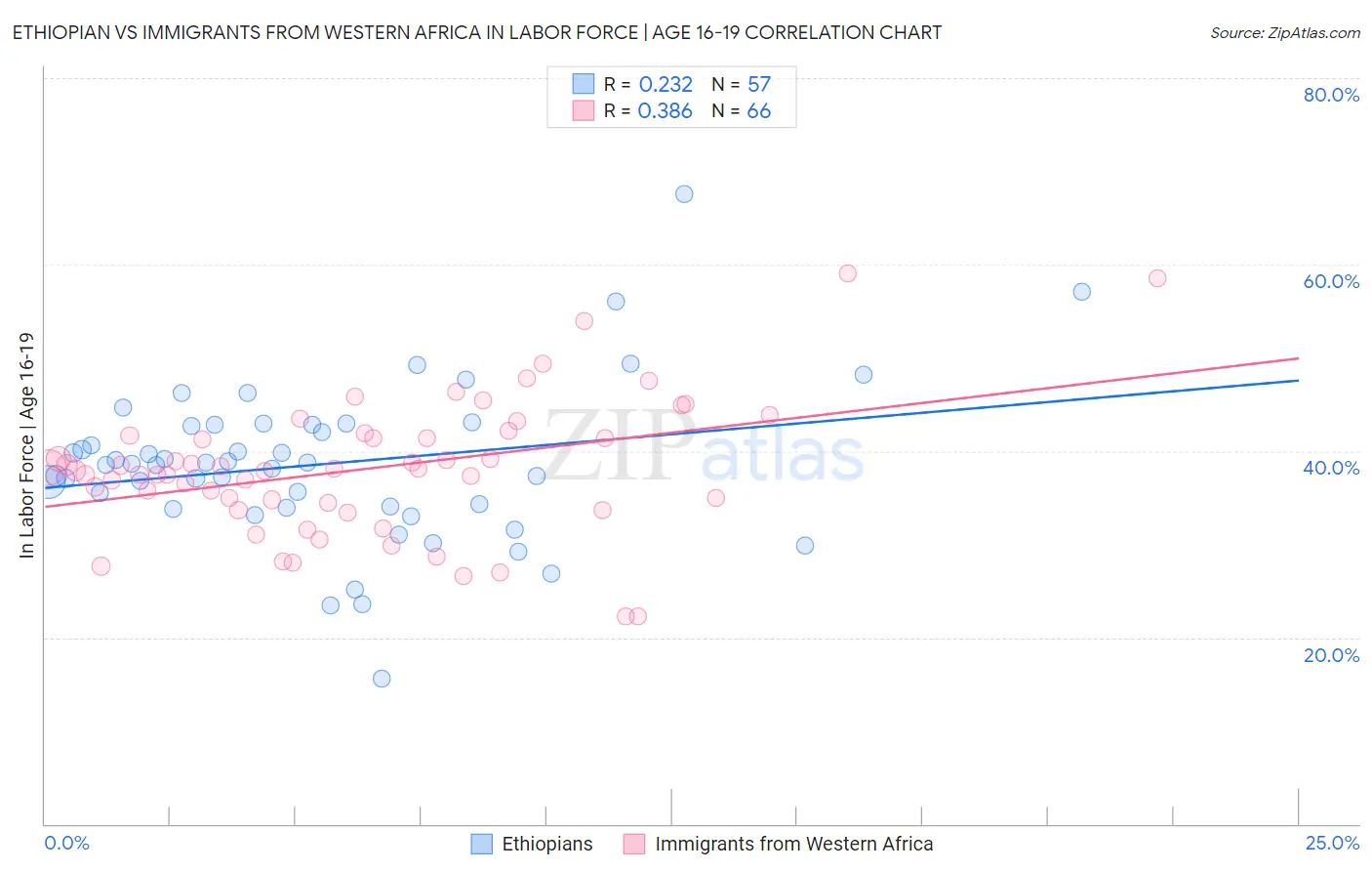 Ethiopian vs Immigrants from Western Africa In Labor Force | Age 16-19