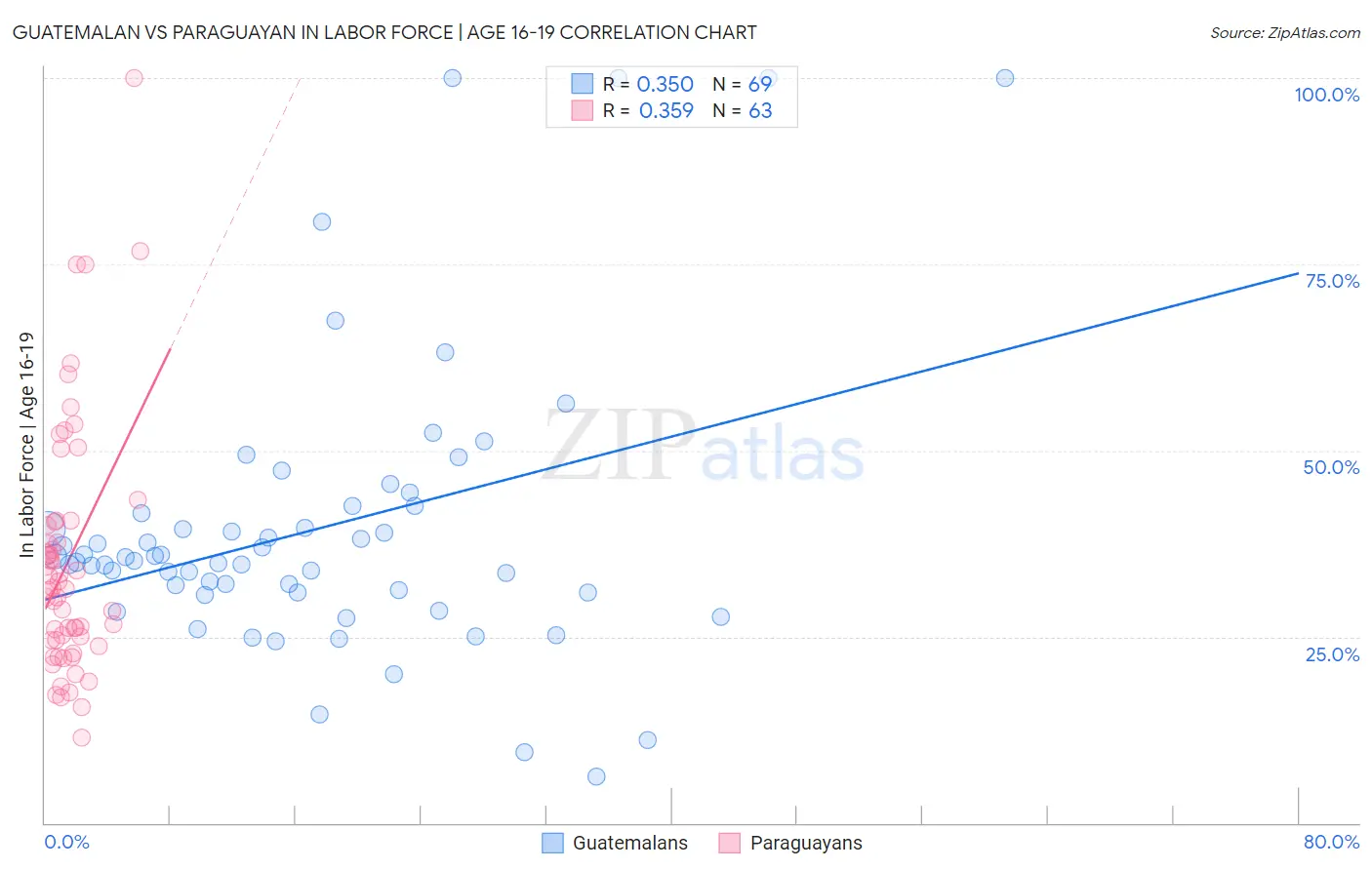 Guatemalan vs Paraguayan In Labor Force | Age 16-19