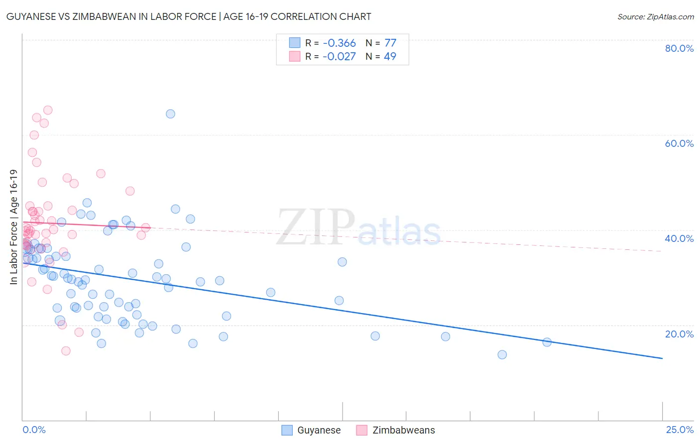 Guyanese vs Zimbabwean In Labor Force | Age 16-19