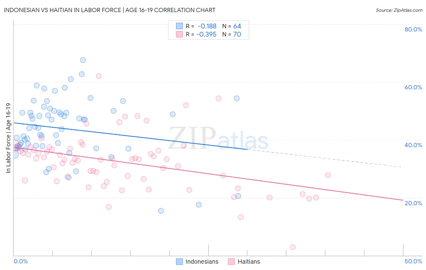 Indonesian vs Haitian In Labor Force | Age 16-19