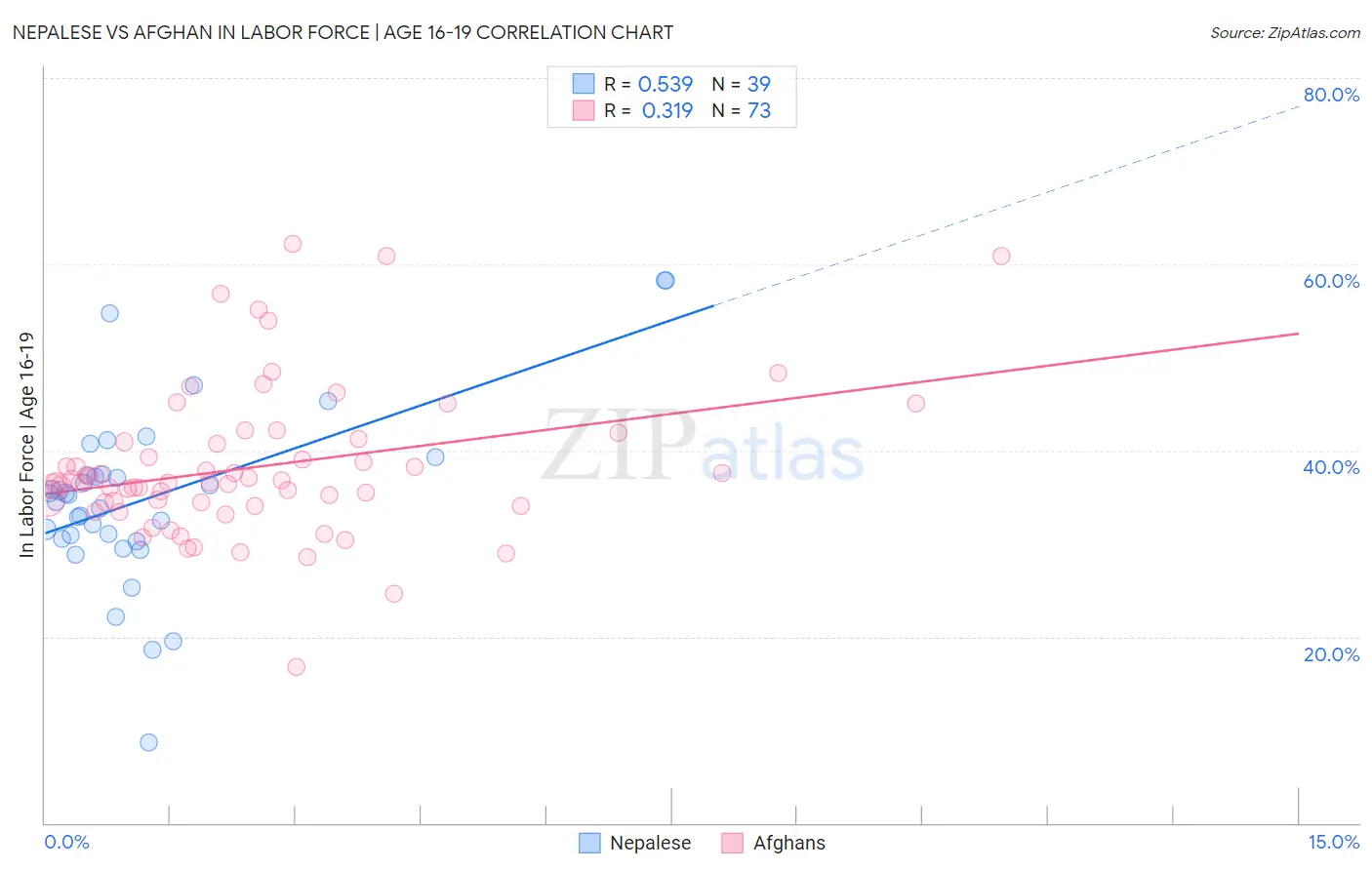 Nepalese vs Afghan In Labor Force | Age 16-19