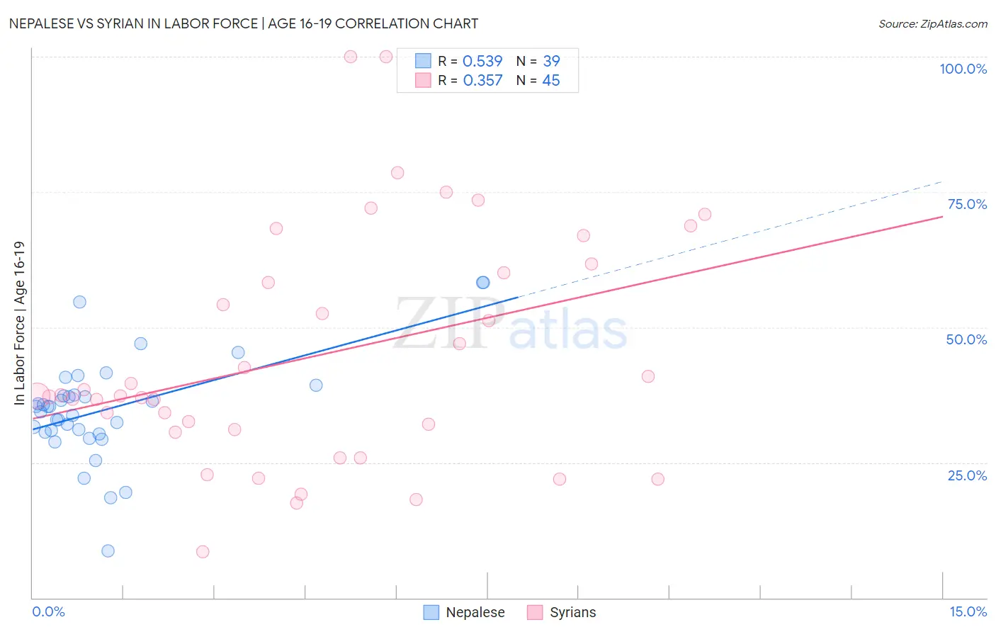 Nepalese vs Syrian In Labor Force | Age 16-19