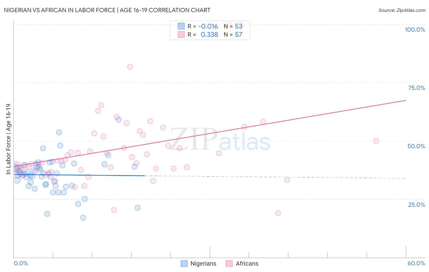 Nigerian vs African In Labor Force | Age 16-19