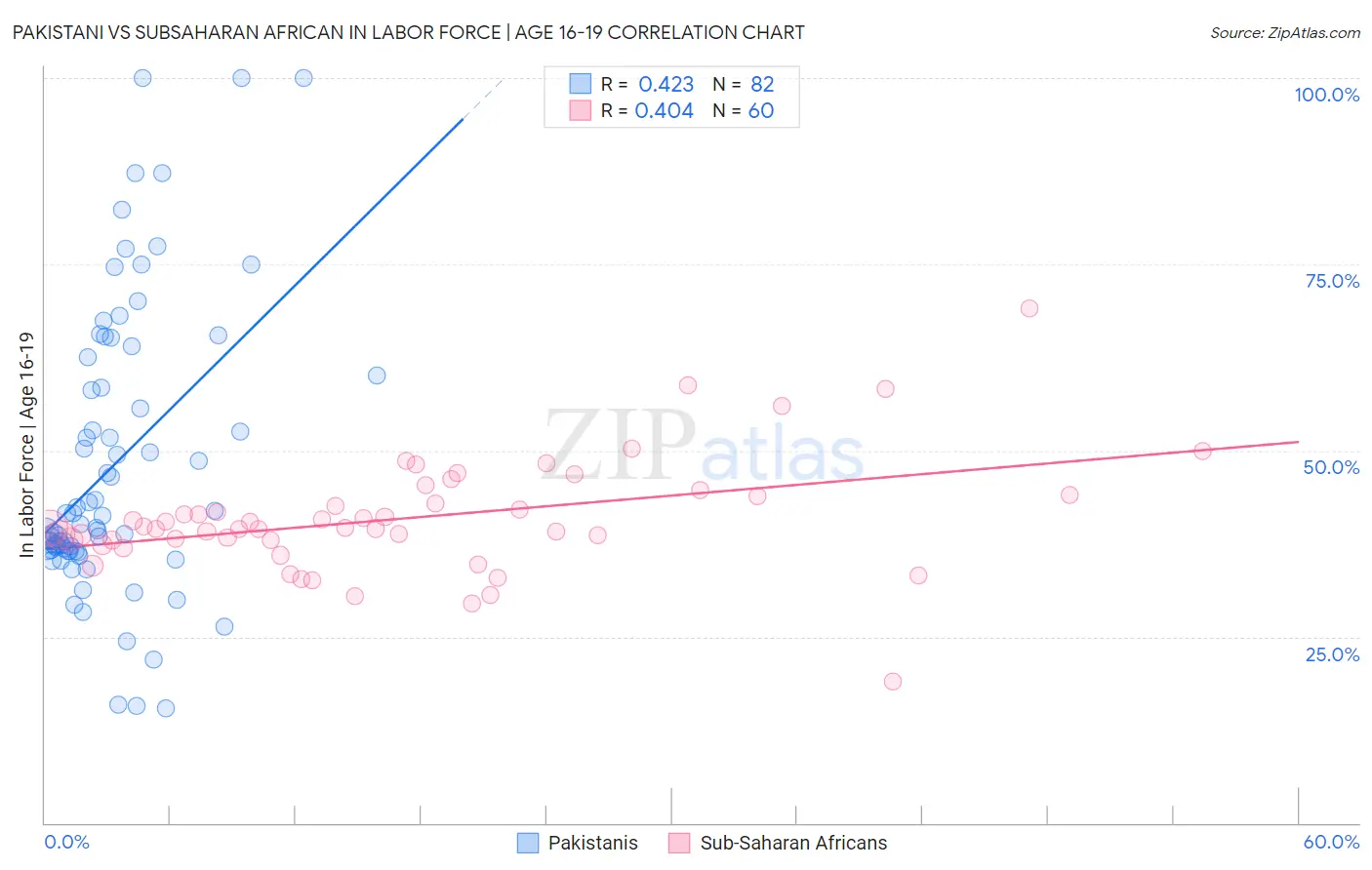 Pakistani vs Subsaharan African In Labor Force | Age 16-19