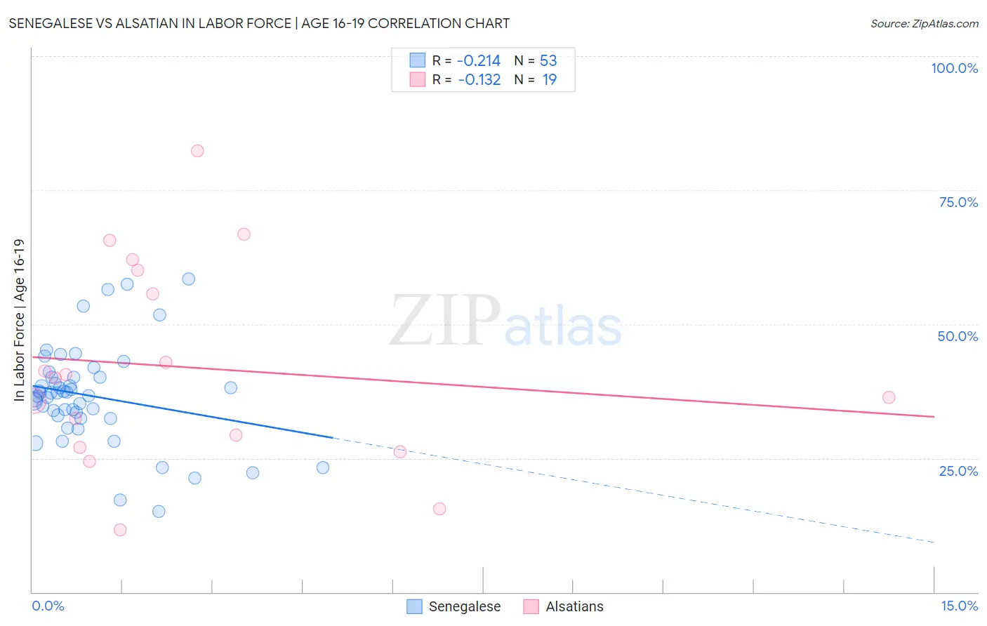 Senegalese vs Alsatian In Labor Force | Age 16-19