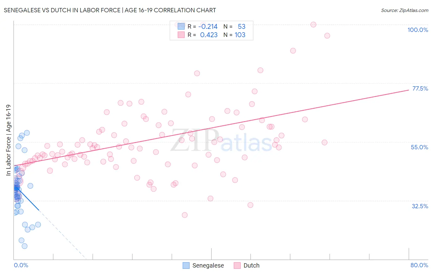 Senegalese vs Dutch In Labor Force | Age 16-19