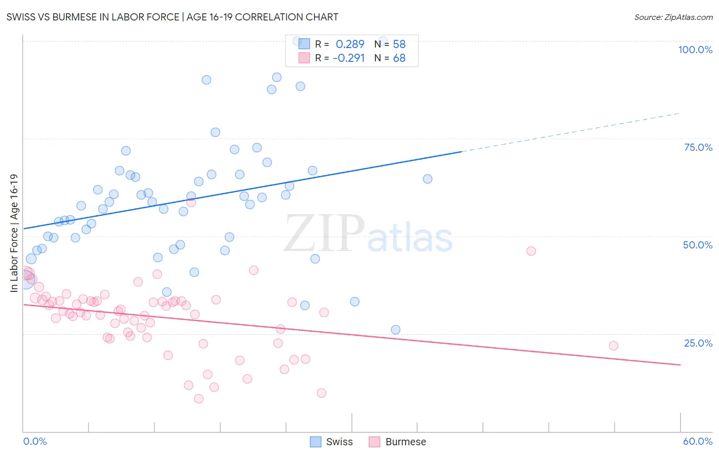 Swiss vs Burmese In Labor Force | Age 16-19