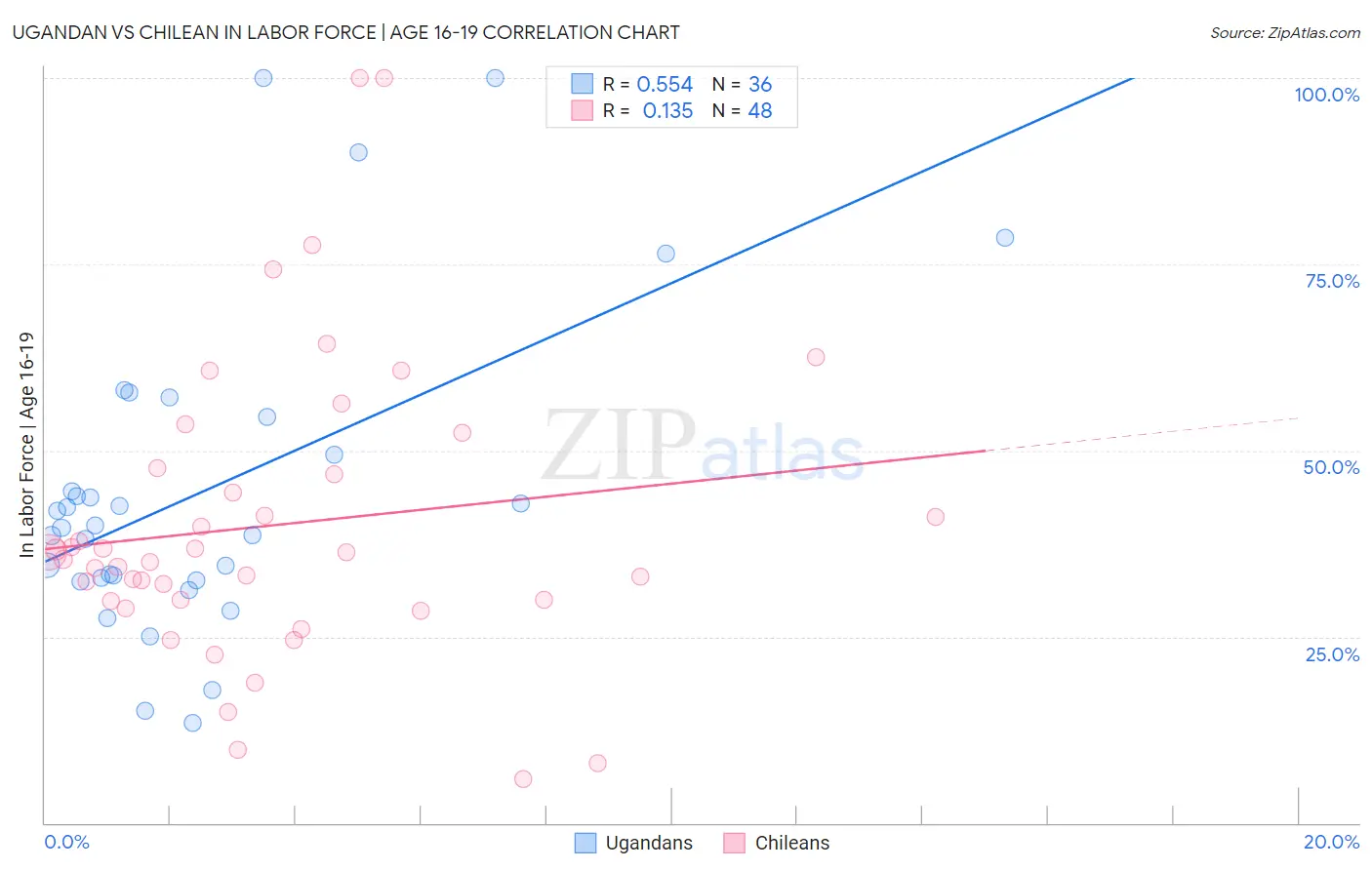 Ugandan vs Chilean In Labor Force | Age 16-19