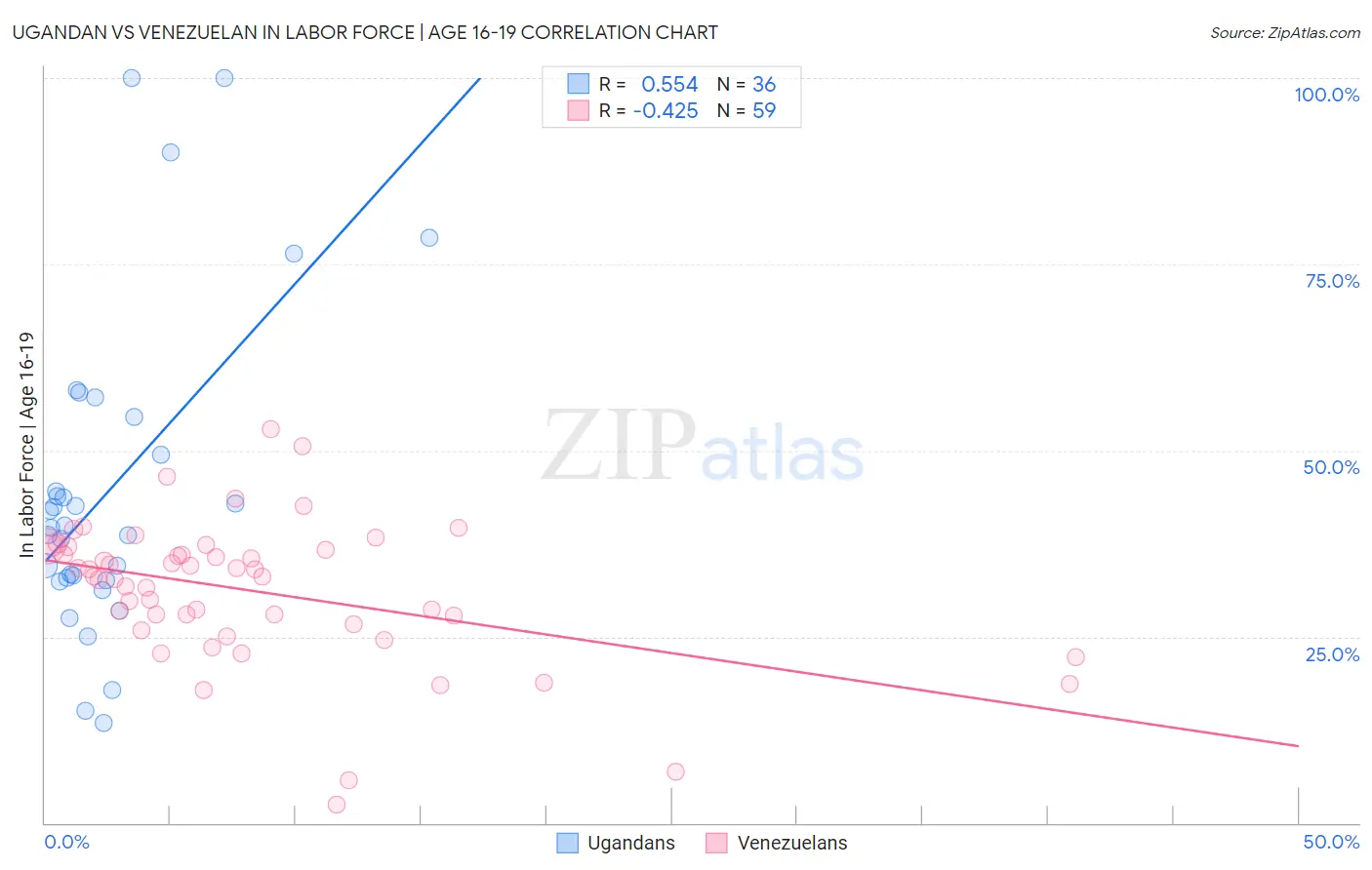 Ugandan vs Venezuelan In Labor Force | Age 16-19