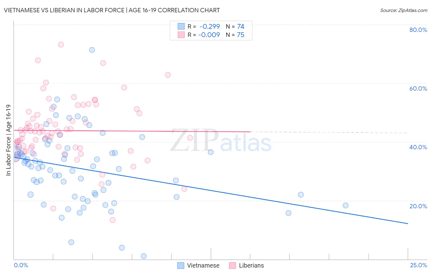 Vietnamese vs Liberian In Labor Force | Age 16-19