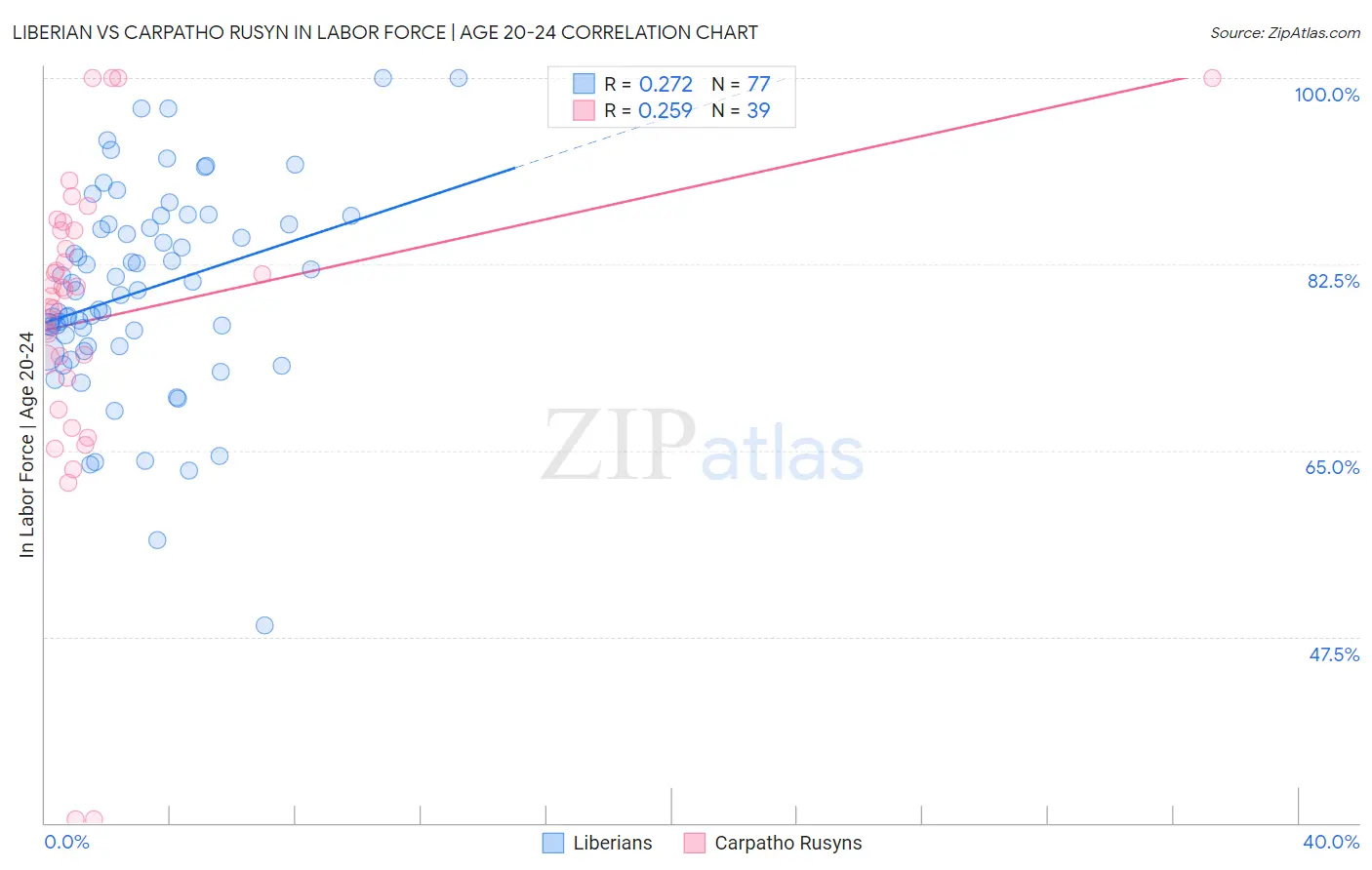 Liberian vs Carpatho Rusyn In Labor Force | Age 20-24