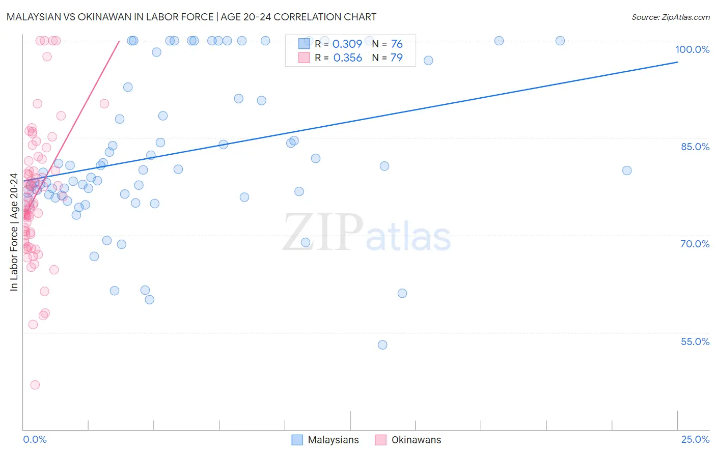 Malaysian vs Okinawan In Labor Force | Age 20-24