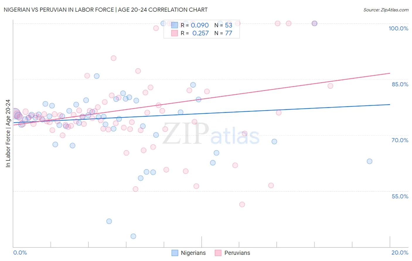 Nigerian vs Peruvian In Labor Force | Age 20-24