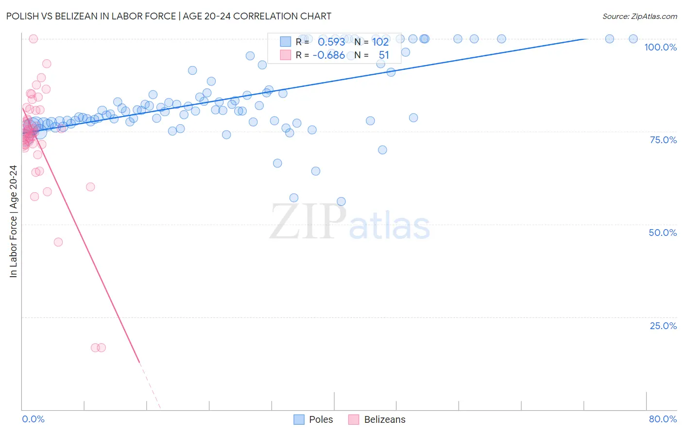 Polish vs Belizean In Labor Force | Age 20-24