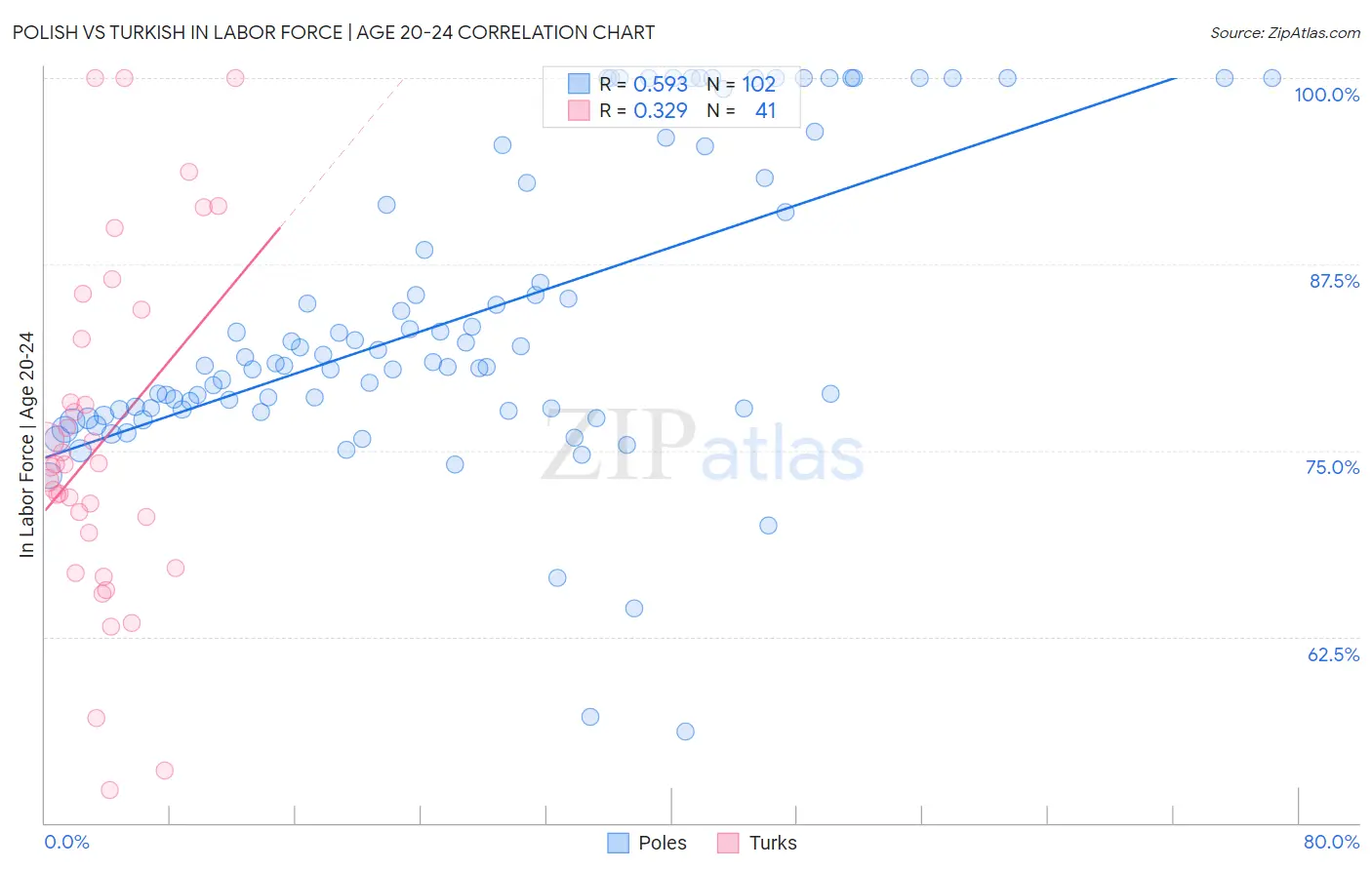 Polish vs Turkish In Labor Force | Age 20-24