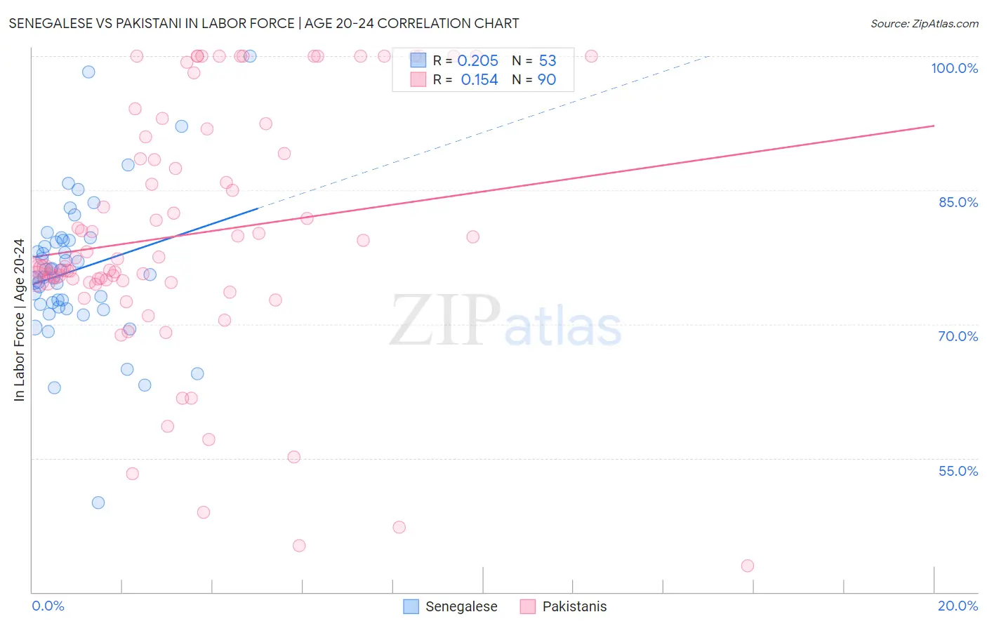 Senegalese vs Pakistani In Labor Force | Age 20-24