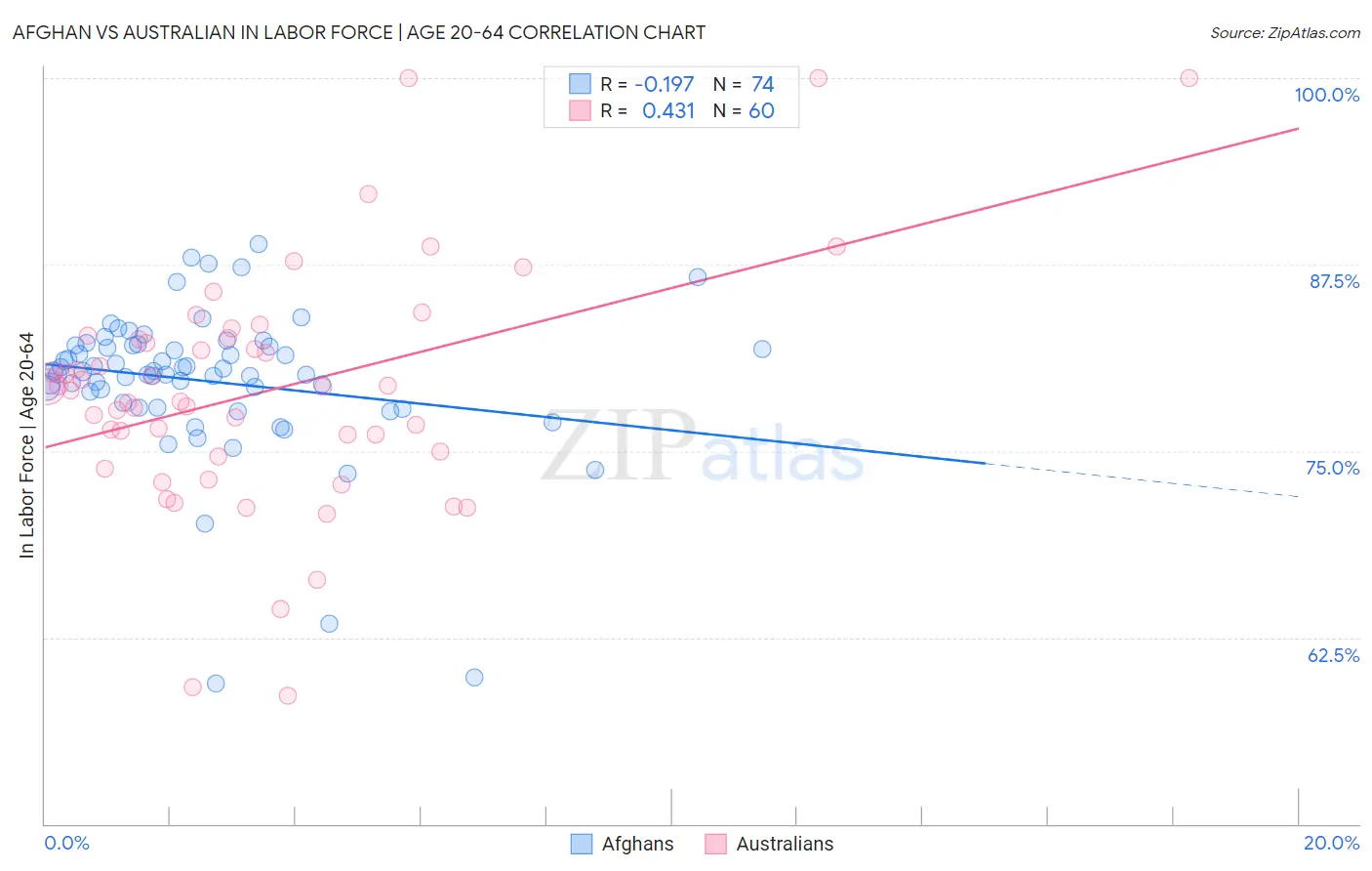 Afghan vs Australian In Labor Force | Age 20-64