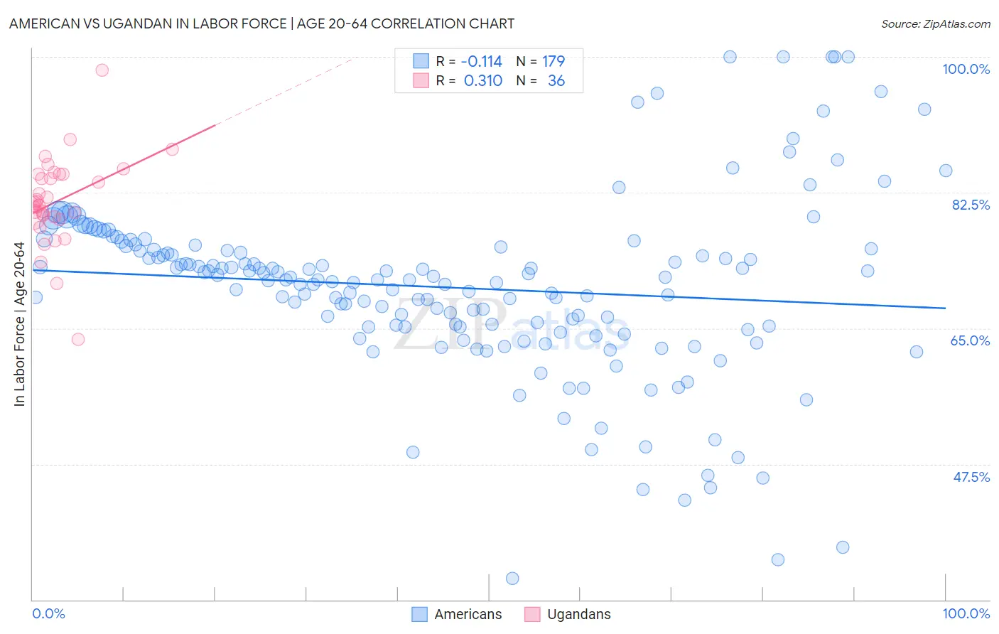 American vs Ugandan In Labor Force | Age 20-64