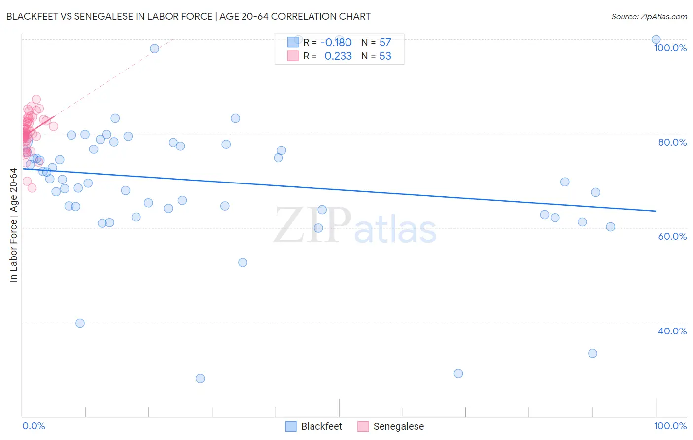 Blackfeet vs Senegalese In Labor Force | Age 20-64