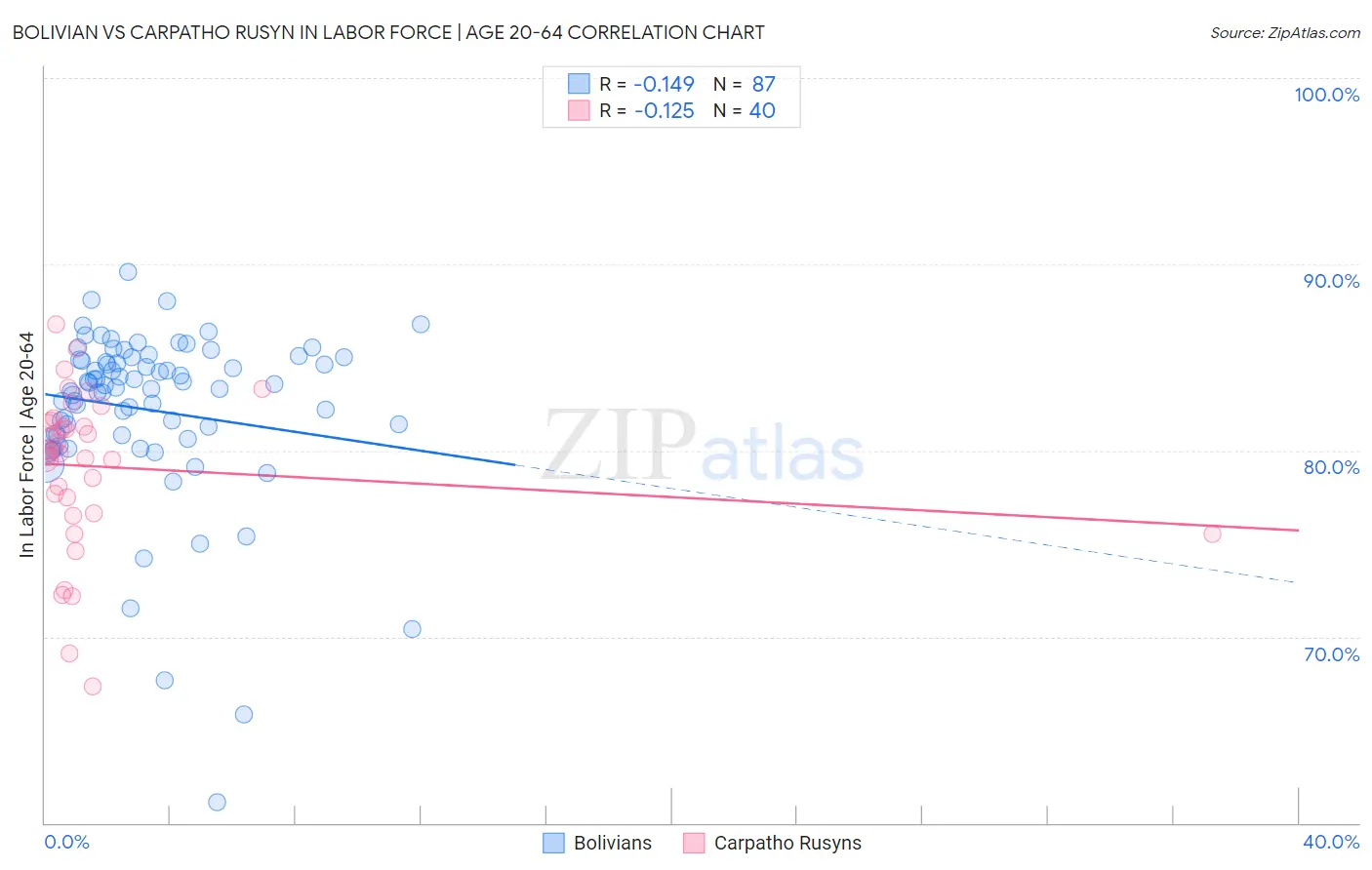 Bolivian vs Carpatho Rusyn In Labor Force | Age 20-64