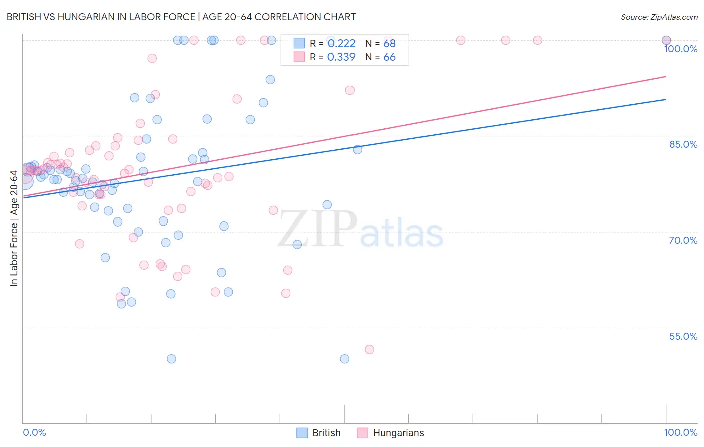 British vs Hungarian In Labor Force | Age 20-64