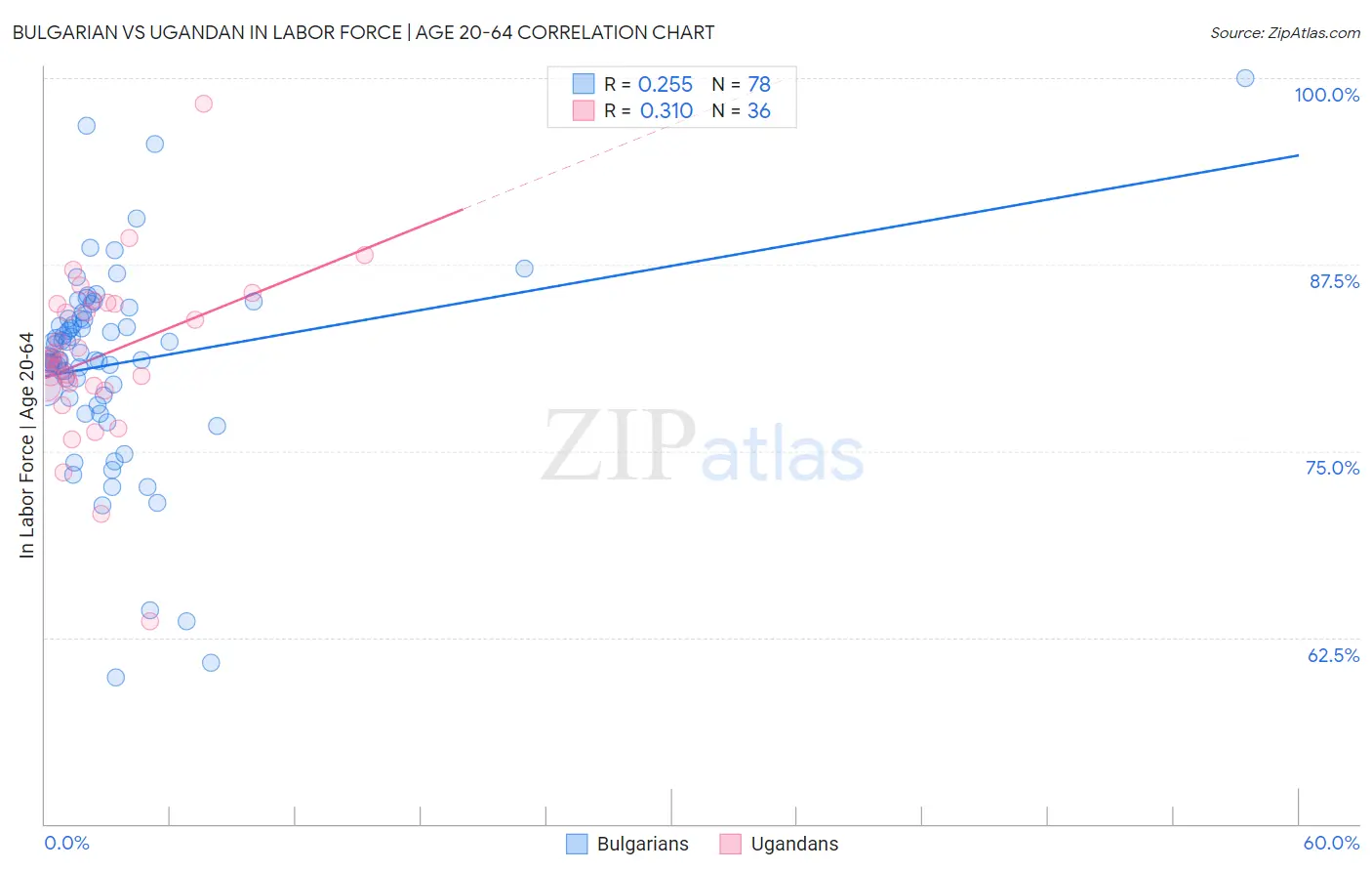 Bulgarian vs Ugandan In Labor Force | Age 20-64