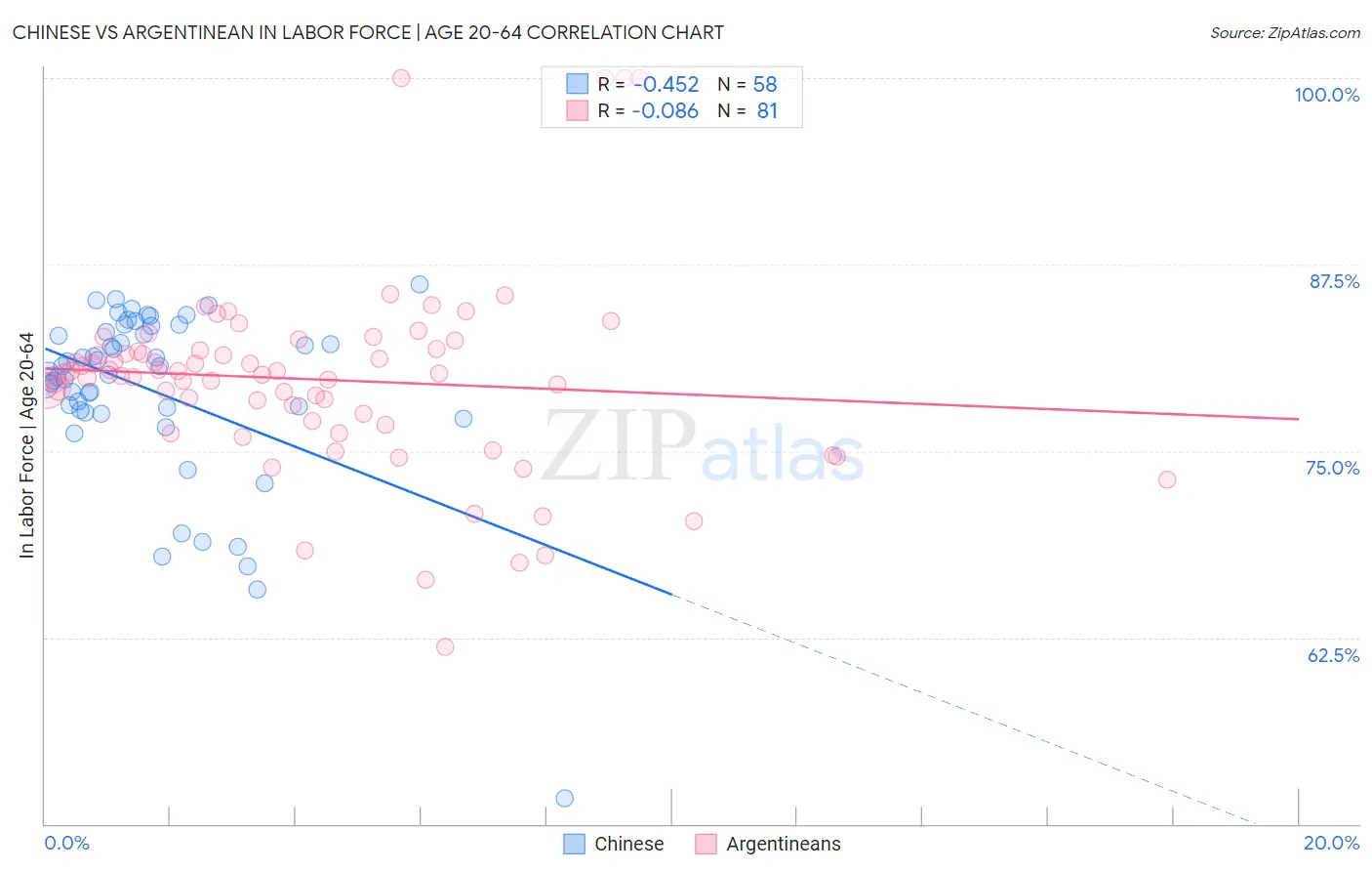 Chinese vs Argentinean In Labor Force | Age 20-64