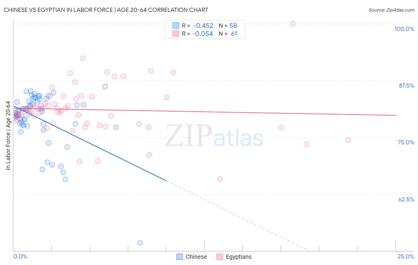 Chinese vs Egyptian In Labor Force | Age 20-64